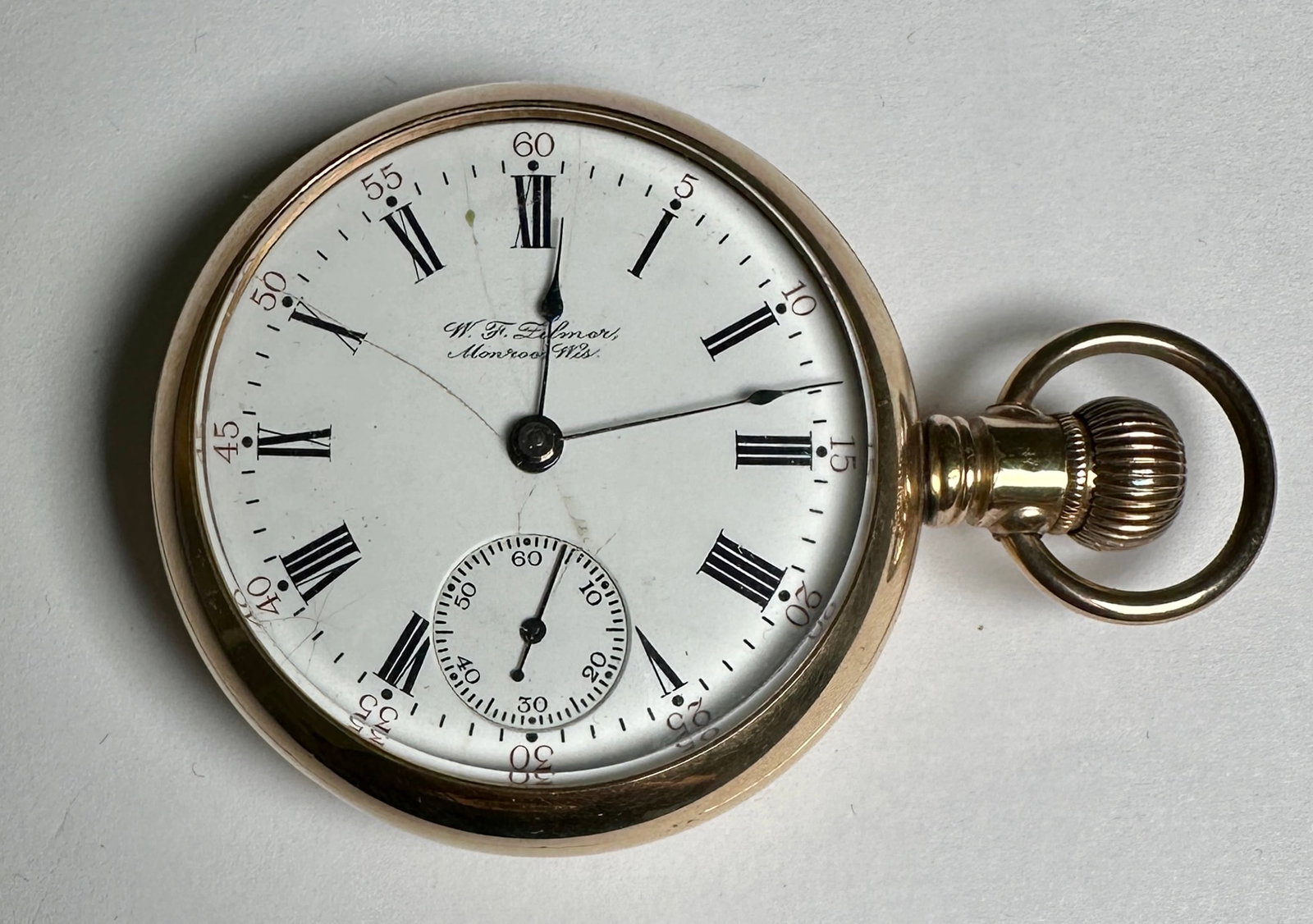 HAMILTON POCKETWATCH: GILT POCKETWATCH, MOVEMENT 645612, GRADE 925, MODEL 2, C.1909, 17 JEWEL, SIZE 18S, RUNNING.