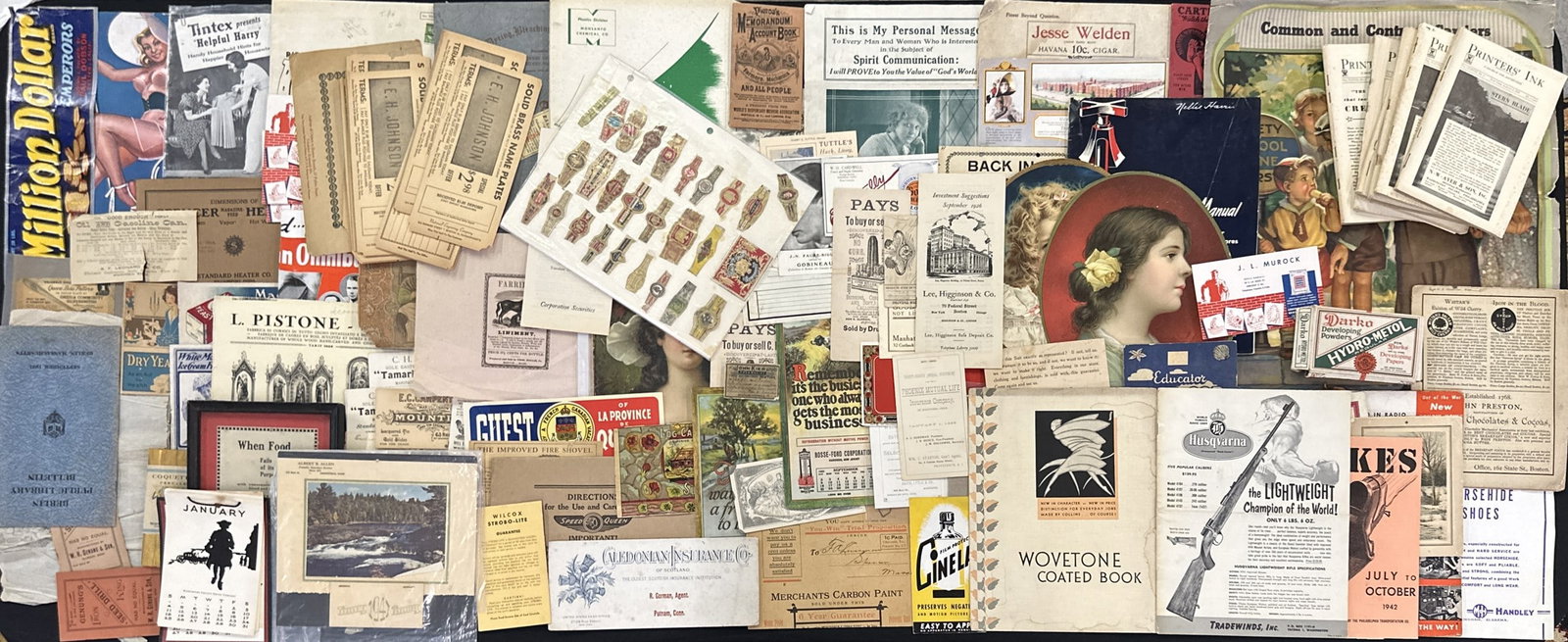 ADVERTISING EPHEMERA COLLECTION: ASSORTED FROM 19TH AND 20TH CENTURY.