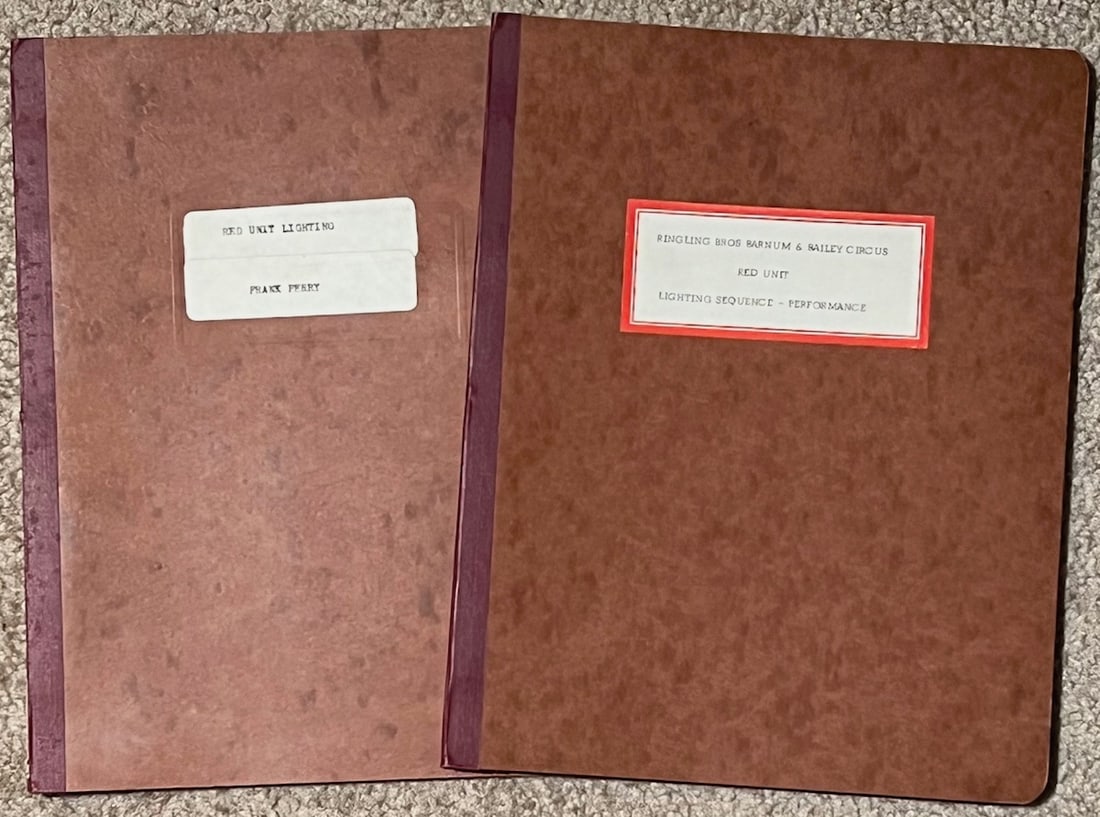 RINGLING BROS and BARNUM & BAILEY PERSONAL LIGHTING SEQENCE NOTEBOOKS (1 of 6)