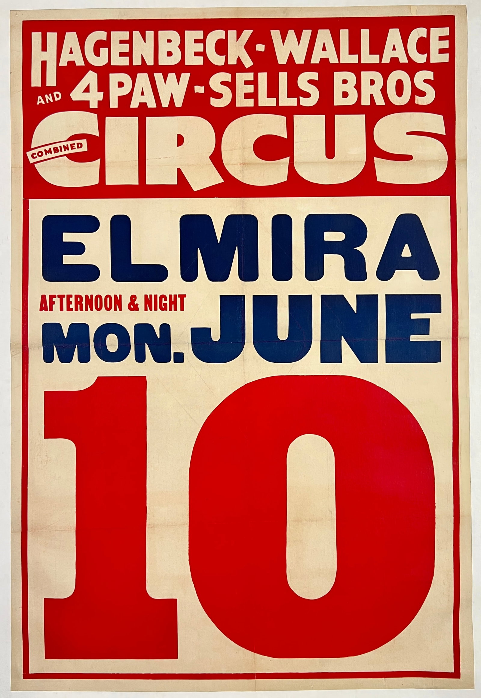 HAGENBECK WALLACE 4-PAW SELLS BROS. CIRCUS POSTER (1 of 1)