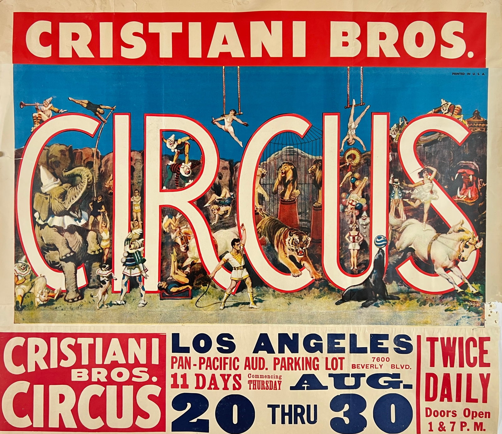 CRISTIANI BROS. CIRCUS POSTER (1 of 1)