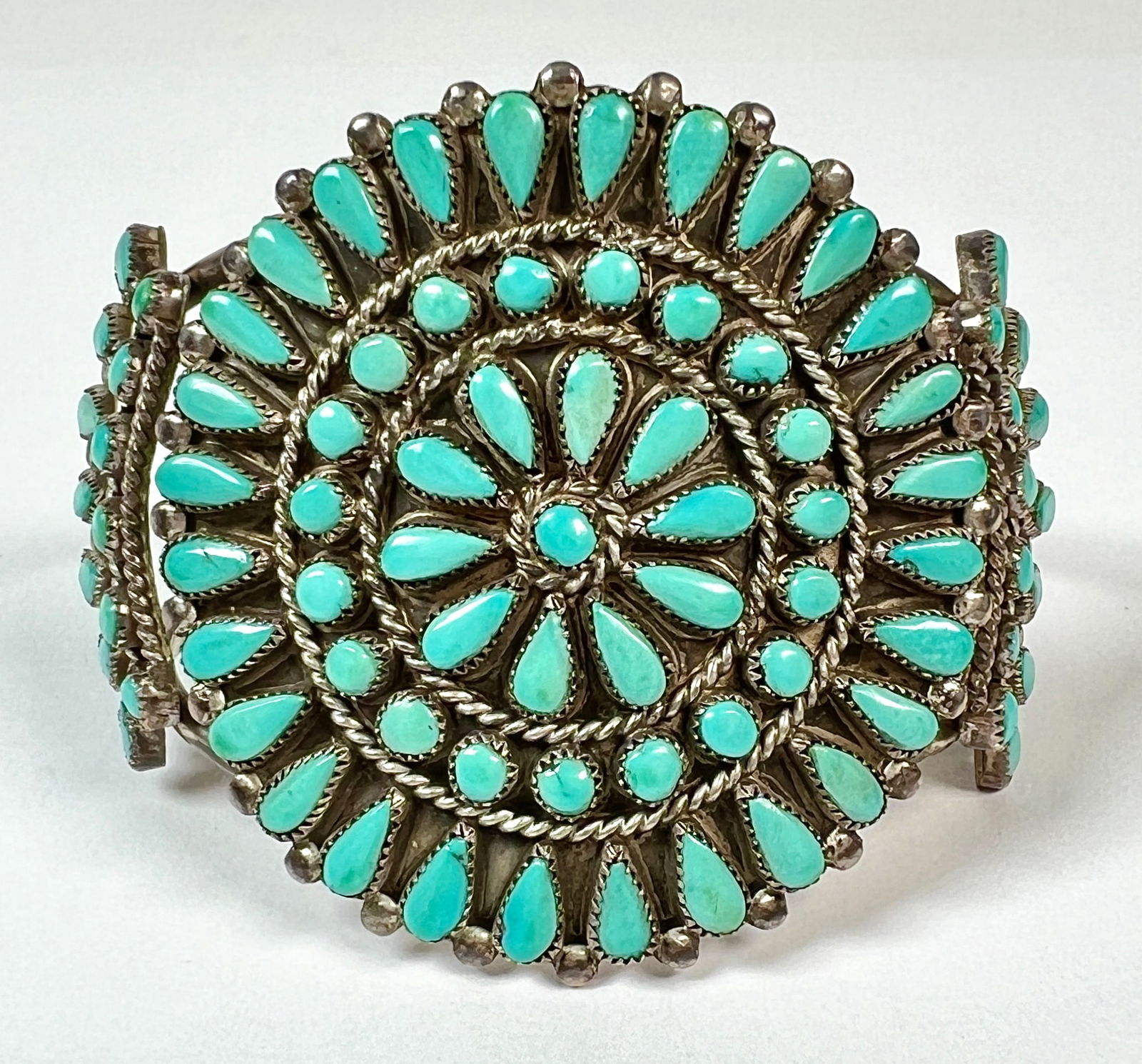 ZUNI STERLING SILVER TURQUOISE BRACELET (1 of 2)