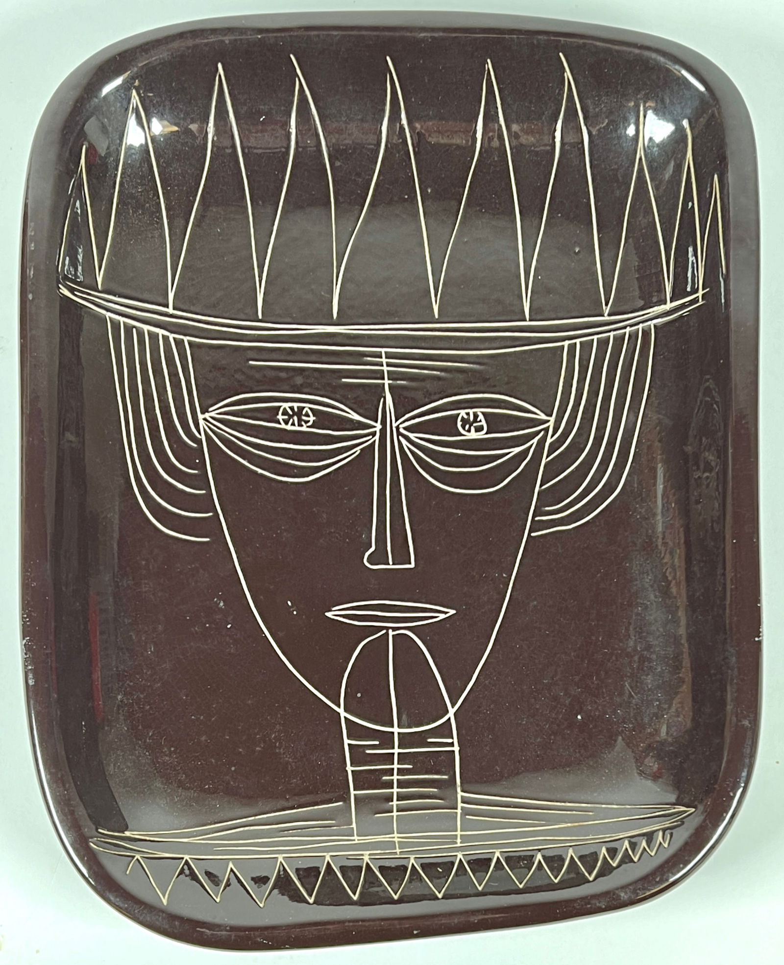 HARRIS G. STRONG CERAMIC PLATTER: 9.5"X12", SIGNED