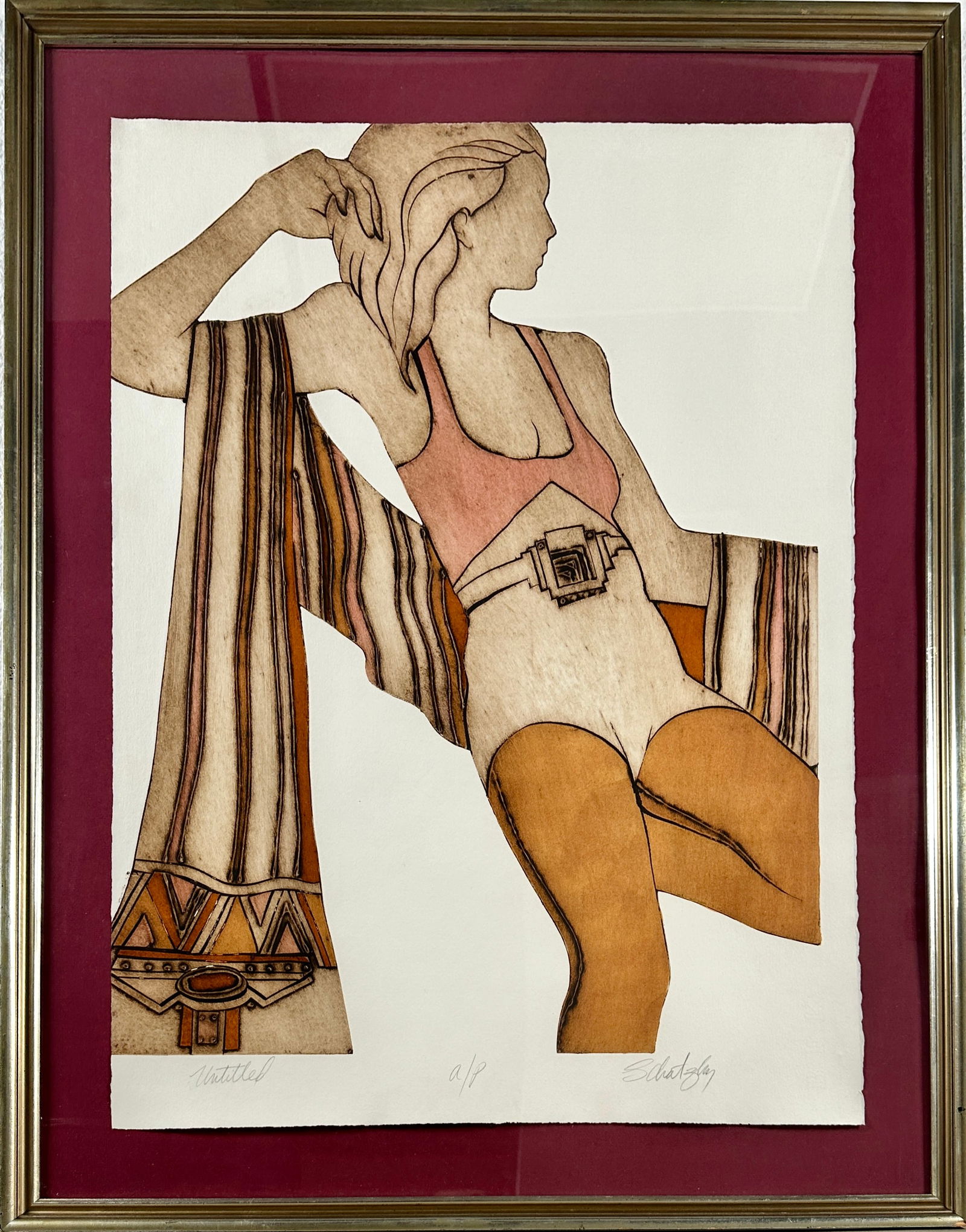 SIDNEY SCHATSKY COLLOGRAPH (1 of 2)