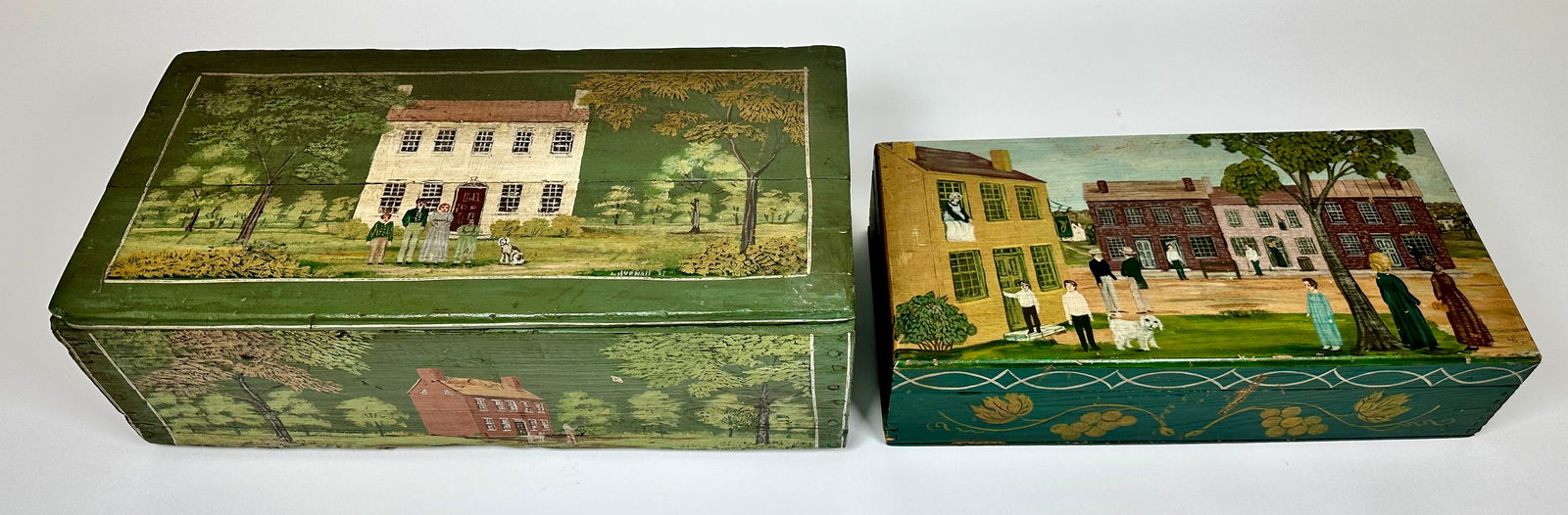 FOLK ART PRIMITIVE PAINTED BOXES (1 of 5)