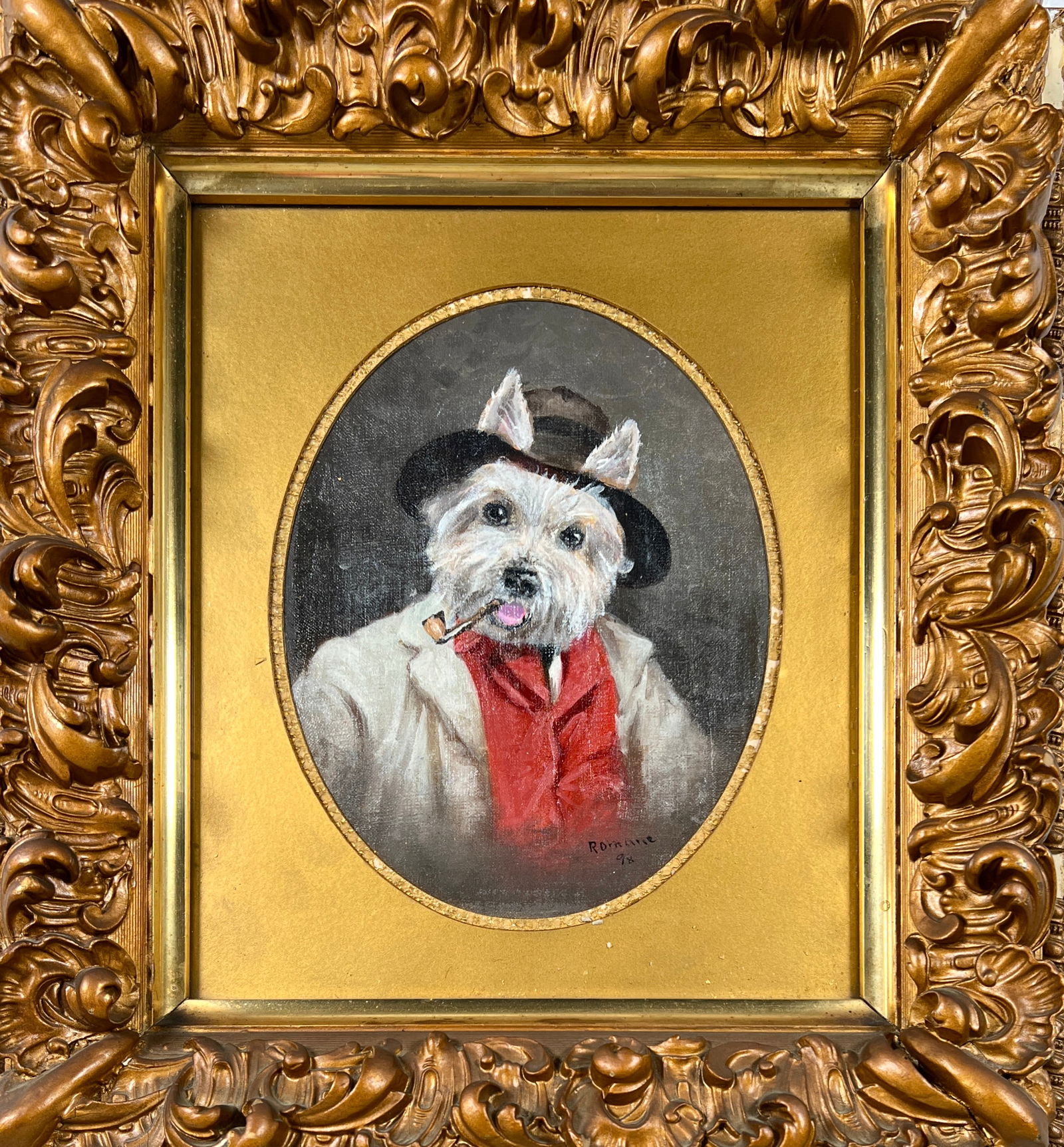 ANTIQUE DOG PAINTING (1 of 2)