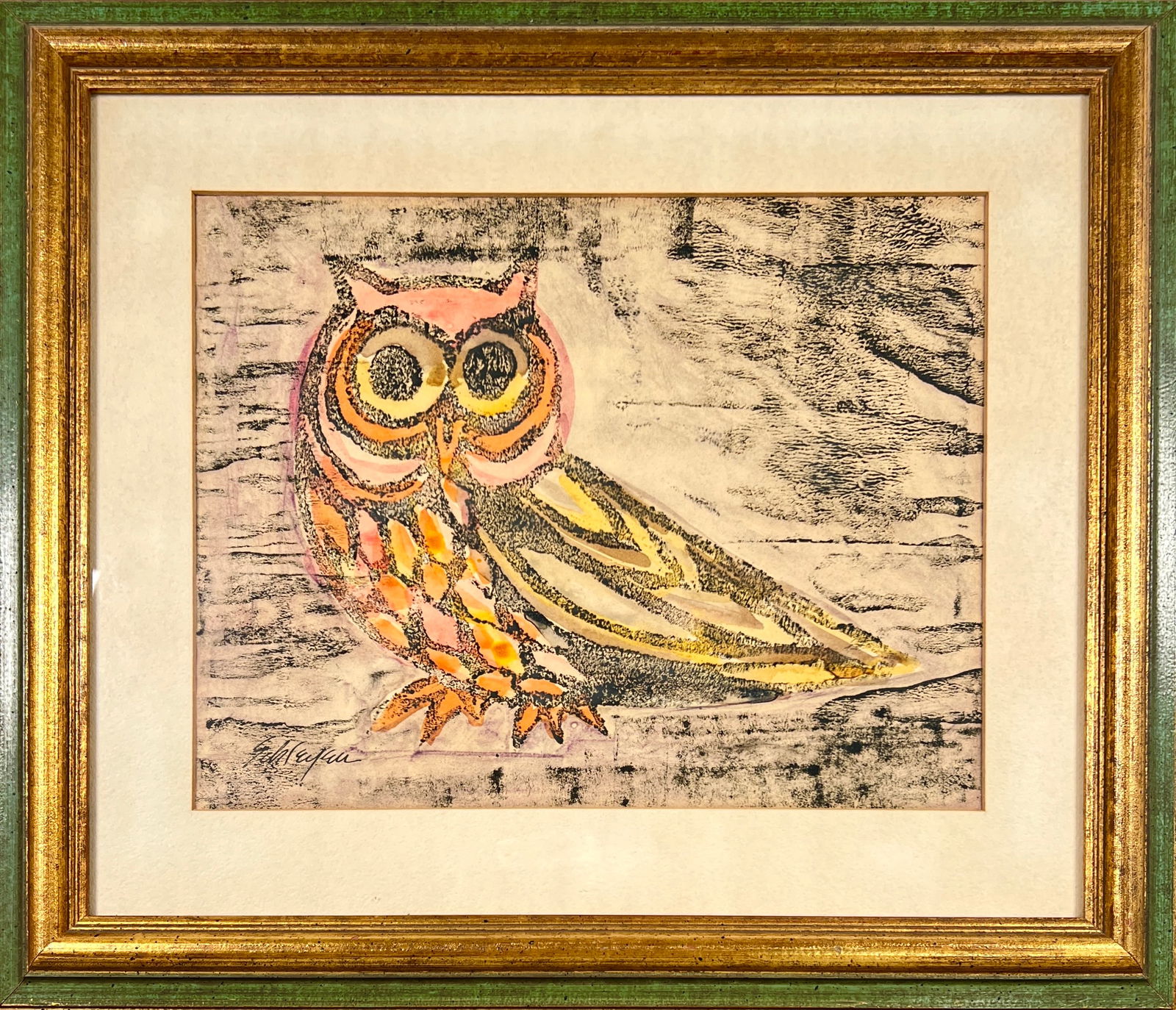 MIXED MEDIA OWL ARTPIECE (1 of 1)