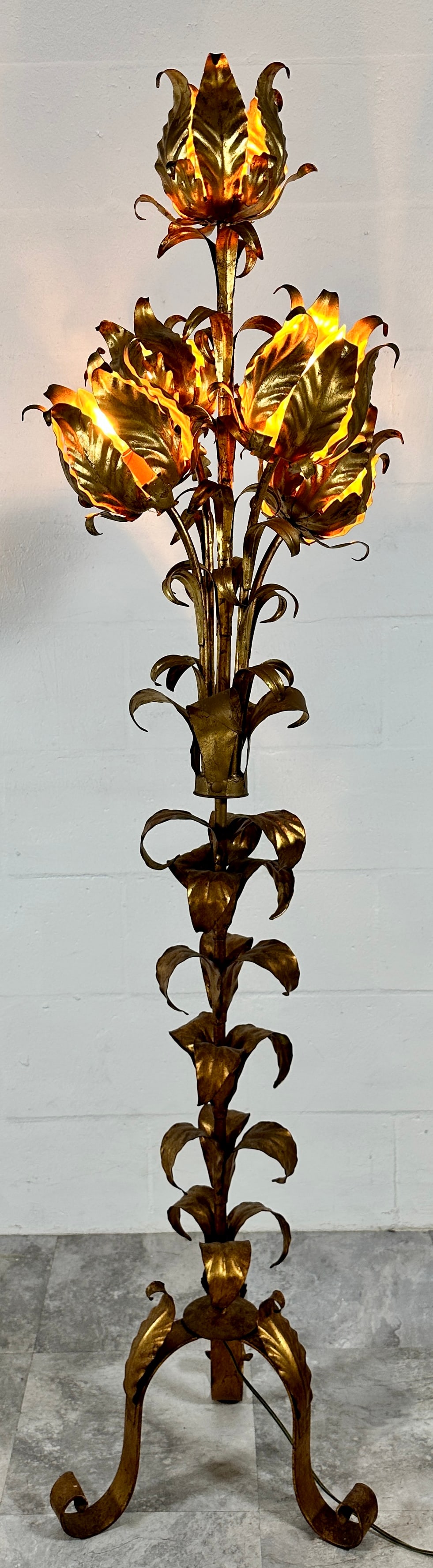GILT TULIP FLOOR LAMP (1 of 2)