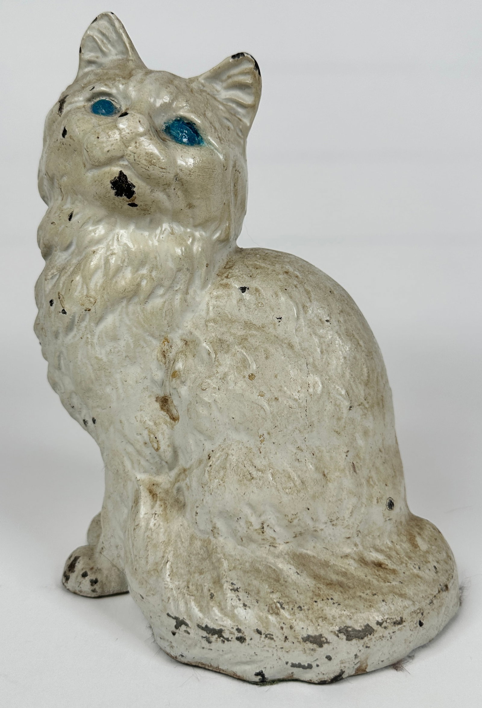 CAST IRON SEATED CAT DOOR STOP: 9"