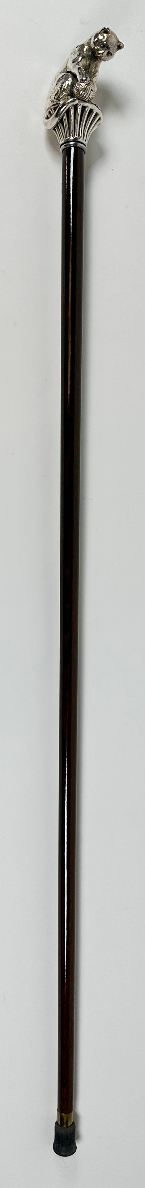 STERLING SILVER FIGURAL WALKING STICK (1 of 3)