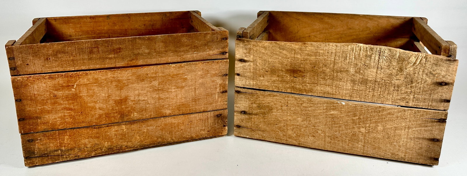 ANTIQUE FRUIT CRATES: 20"X14"X11"