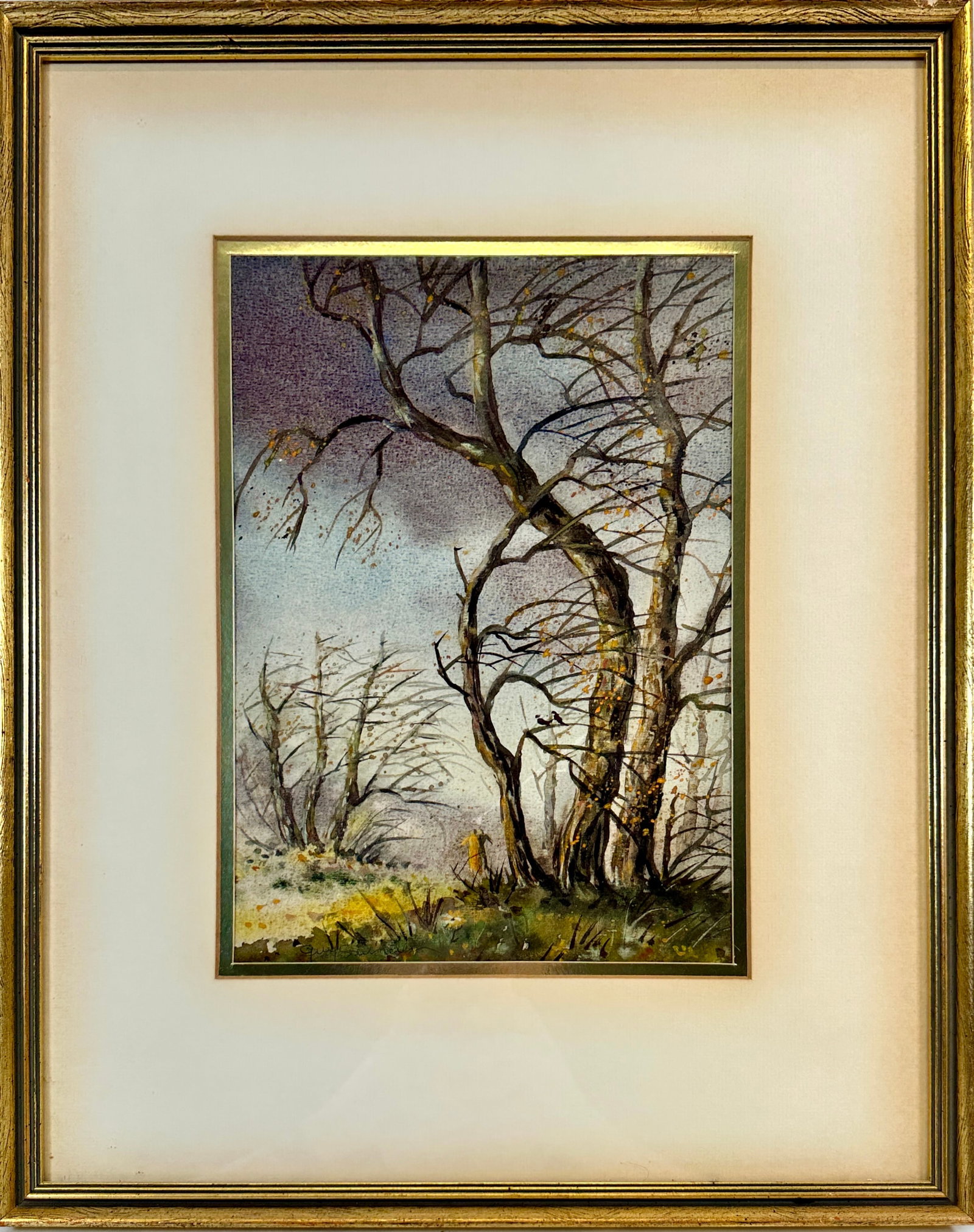 GUY SAUNDERS ORIGINAL WATERCOLOR PAINTING: GUY SAUNDERS (AMERICAN, 20TH C.) WATERCOLOR, SIGNED. FRAMED, 16"X20"