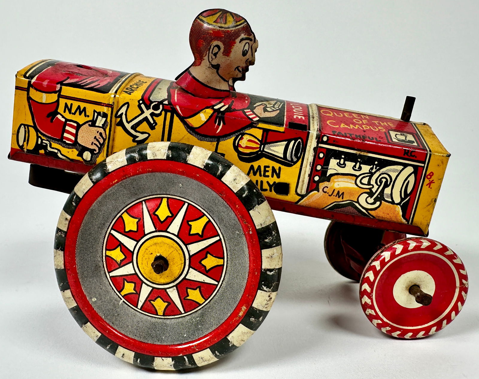 MARX TOYS JALOPY WIND-UP TOY: LIGHT PLAY WEAR, WORKING. 6"L