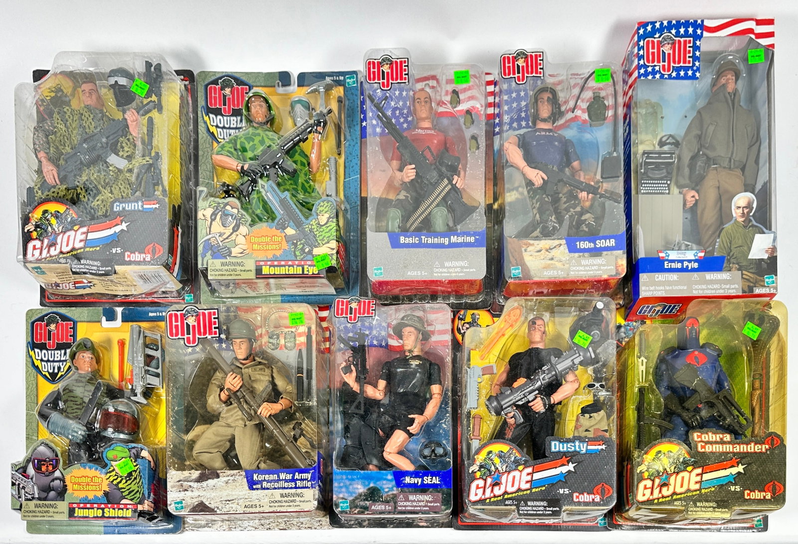 HASBRO G.I. JOE ACTION FIGURES: COLLECTION OF NEW OLD STOCK, UNOPENED, LARGE G.I. JOE ACTION FIGURES BY HASBRO. C.2000
