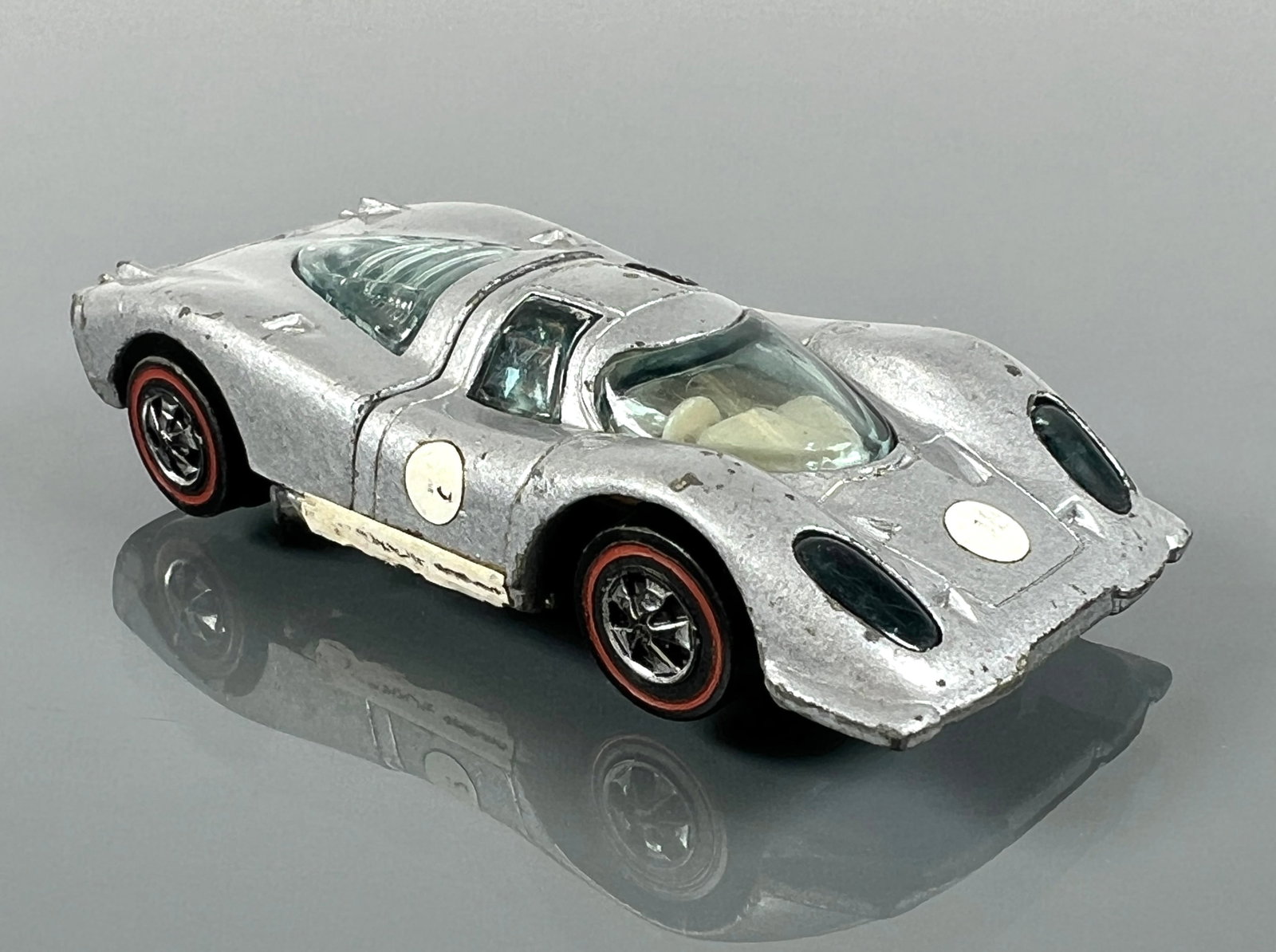 HOT WHEELS - Porsche 917 1970 US: 6416, Gray Enamel, G to VG, light play wear, wheels 50%, stickers worn, base gun metal
