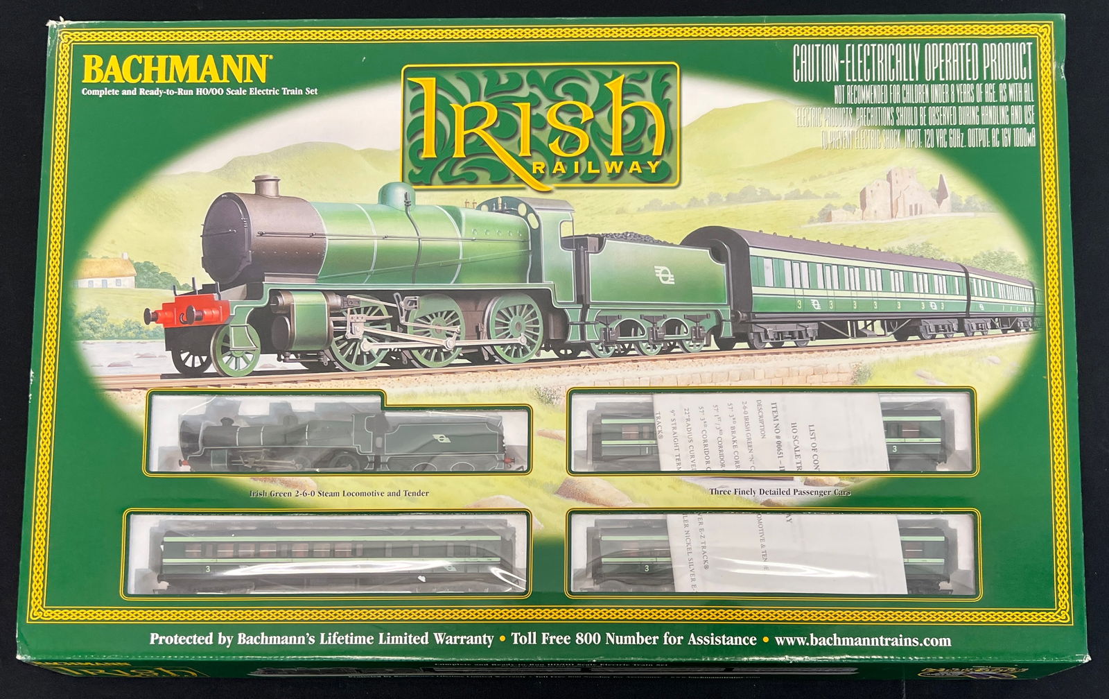 BACHMANN IRISH RAILWAY: MODEL TRAINS - HO SCALE ELECTRIC TRAIN SET, READY TO RUN
