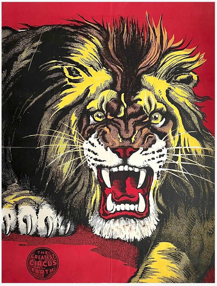 CLYDE BEATTY COLE BROS CIRCUS PROWLING LION POSTER (1 of 1)