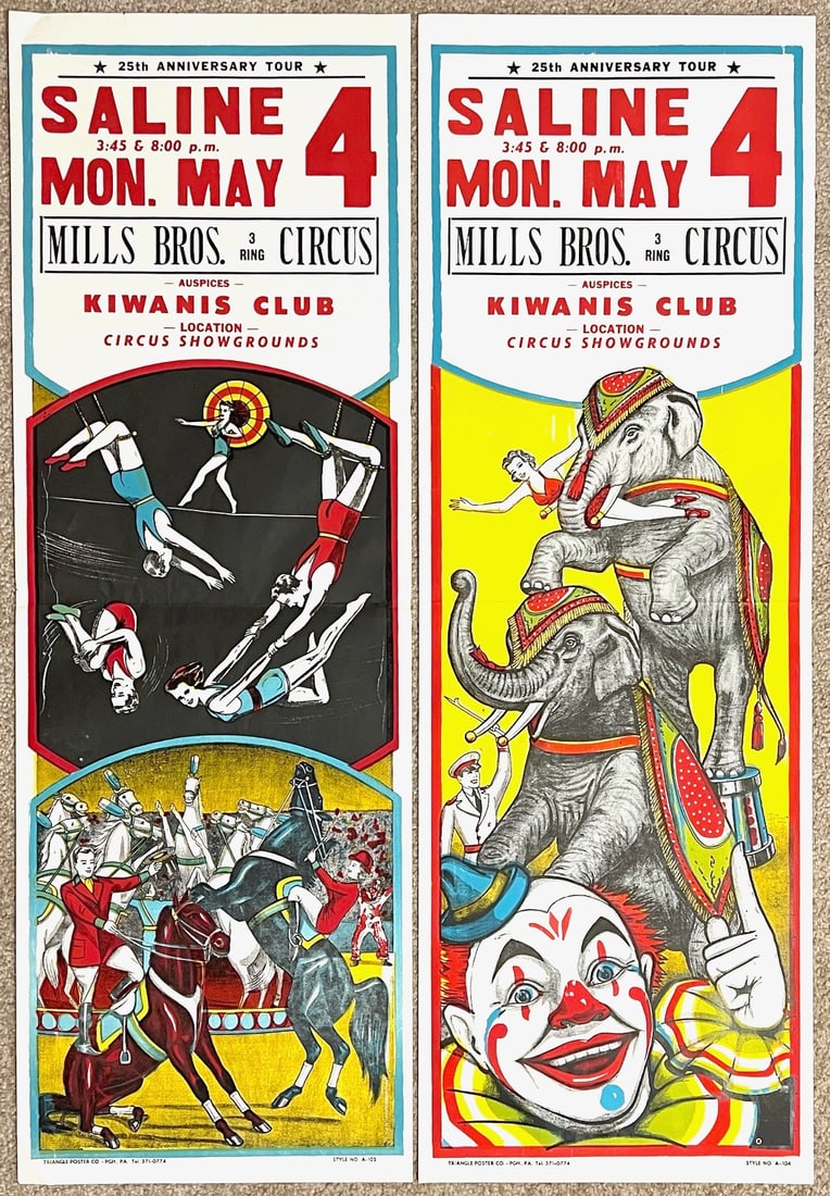 MILLS BROS. CIRCUS HALF & PANEL SHEET POSTER LOT (1 of 2)
