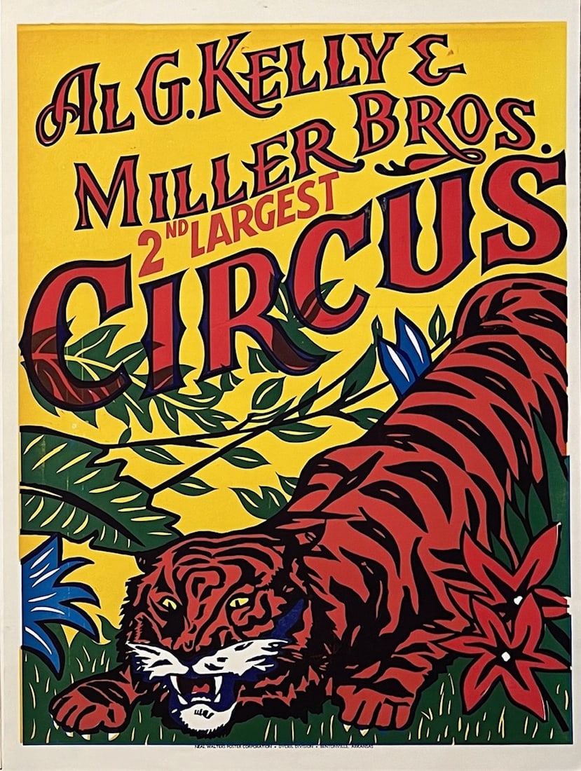 AL G. KELLY & MILLER BROS CIRCUS PROWLING TIGER POSTER (1 of 1)