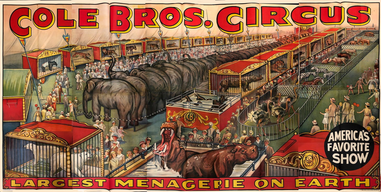 COLE BROS. CIRCUS BILLBOARD POSTER (1 of 1)