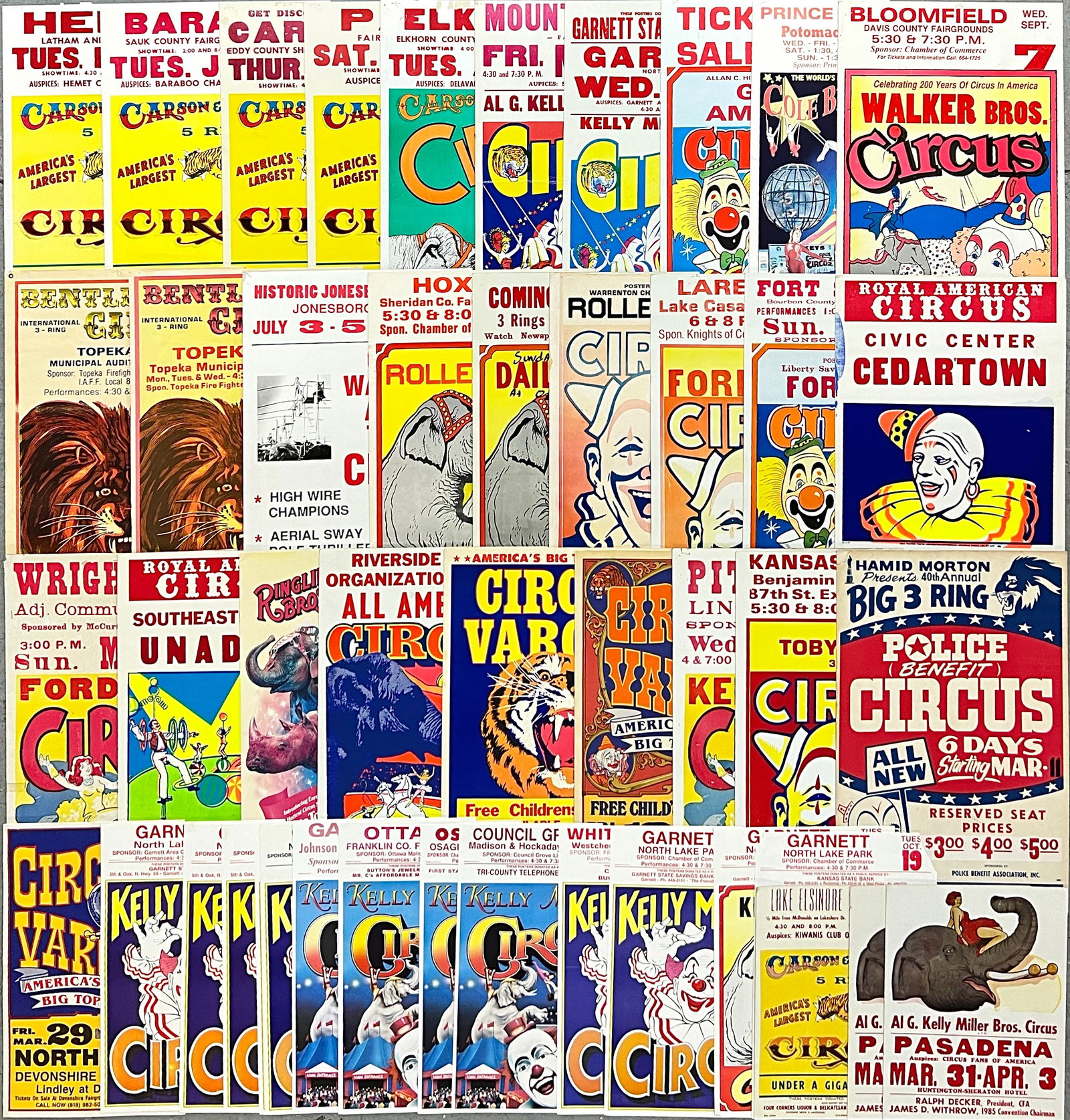 COLLECTION OF CIRCUS WINDOW CARDS (1 of 1)