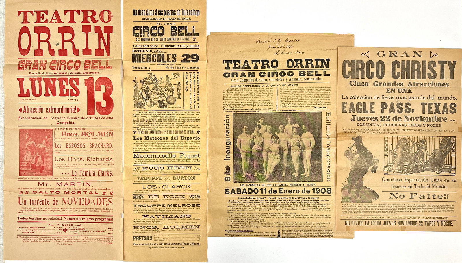 COLLECTIONS OF CIRCUS HERALDS: FOREIGN SHOWINGS INCLUDING: CIRCO CHRISTY, BELL.