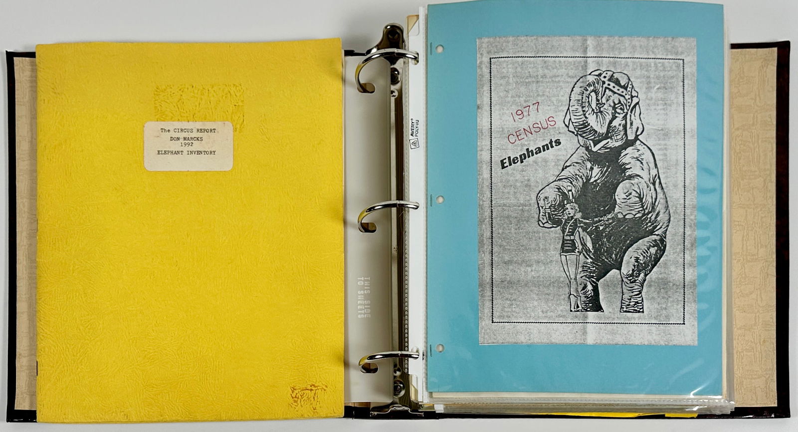 CIRCUS ELEPHANT REFERENCE BINDER (1 of 5)