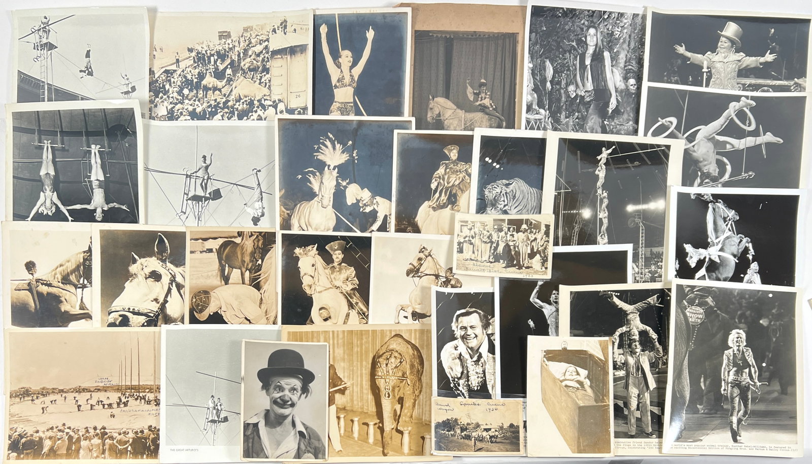 VINTAGE CIRCUS PHOTOGRAPH COLLECTION: SNAPSHOT TO 8"X10". SOME ORIGINAL AND RESTRIKES