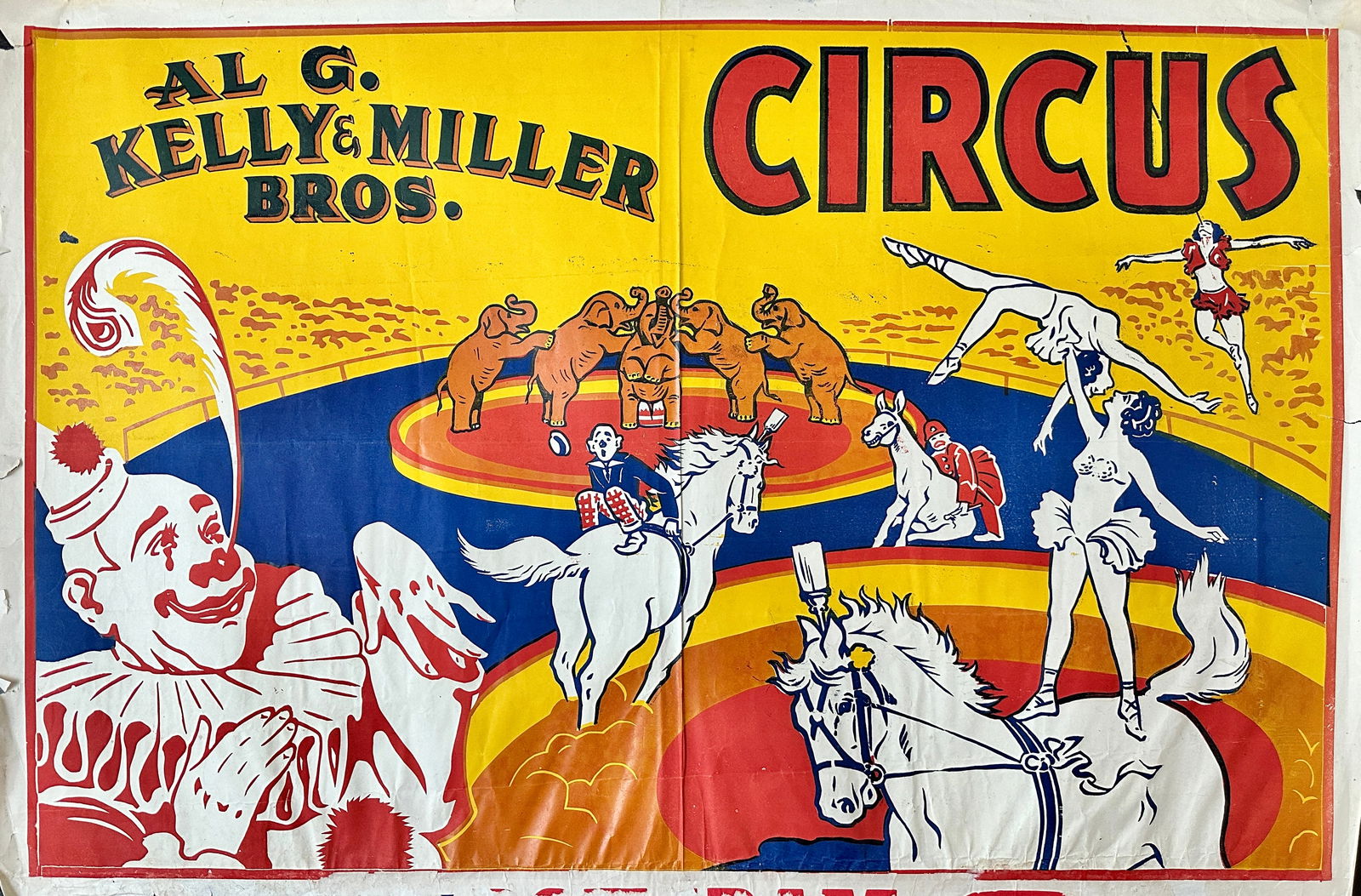 AL G. KELLY MILLER BROS. CIRCUS POSTER (1 of 1)