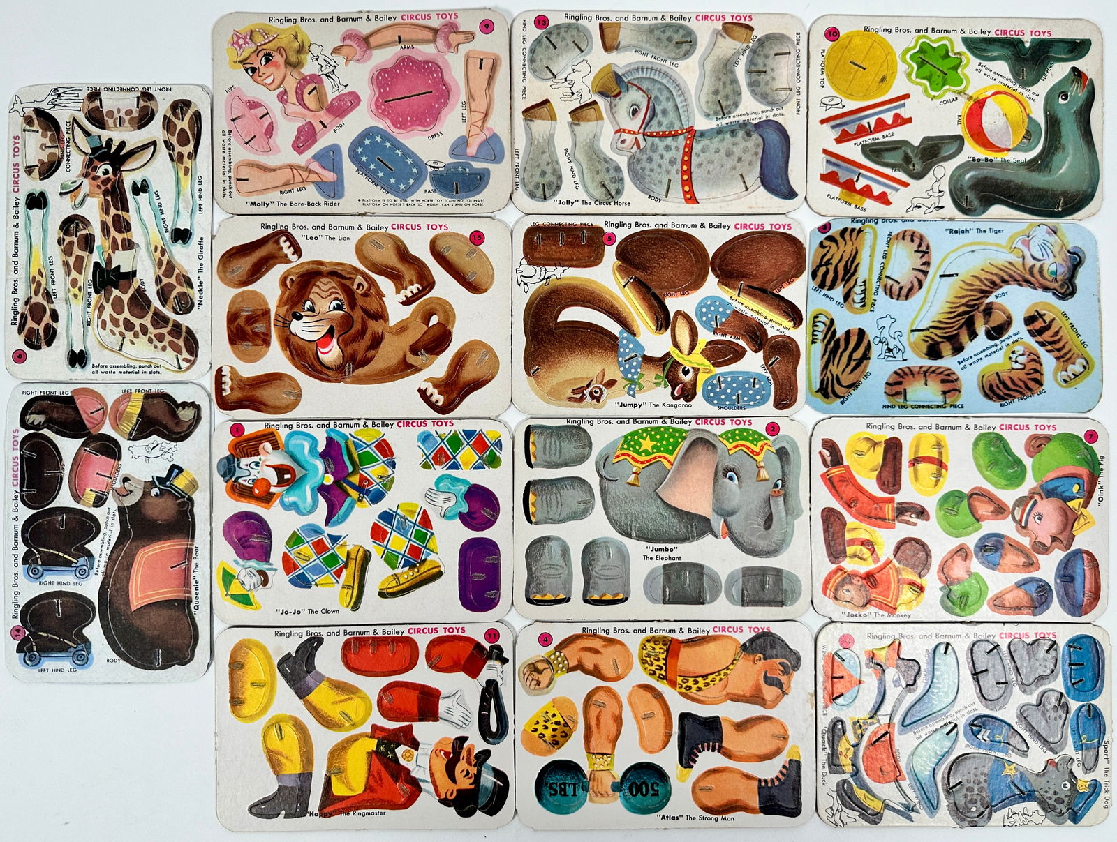 1950'S KELLOGG'S CEREAL RBBB CIRCUS TOYS (1 of 1)