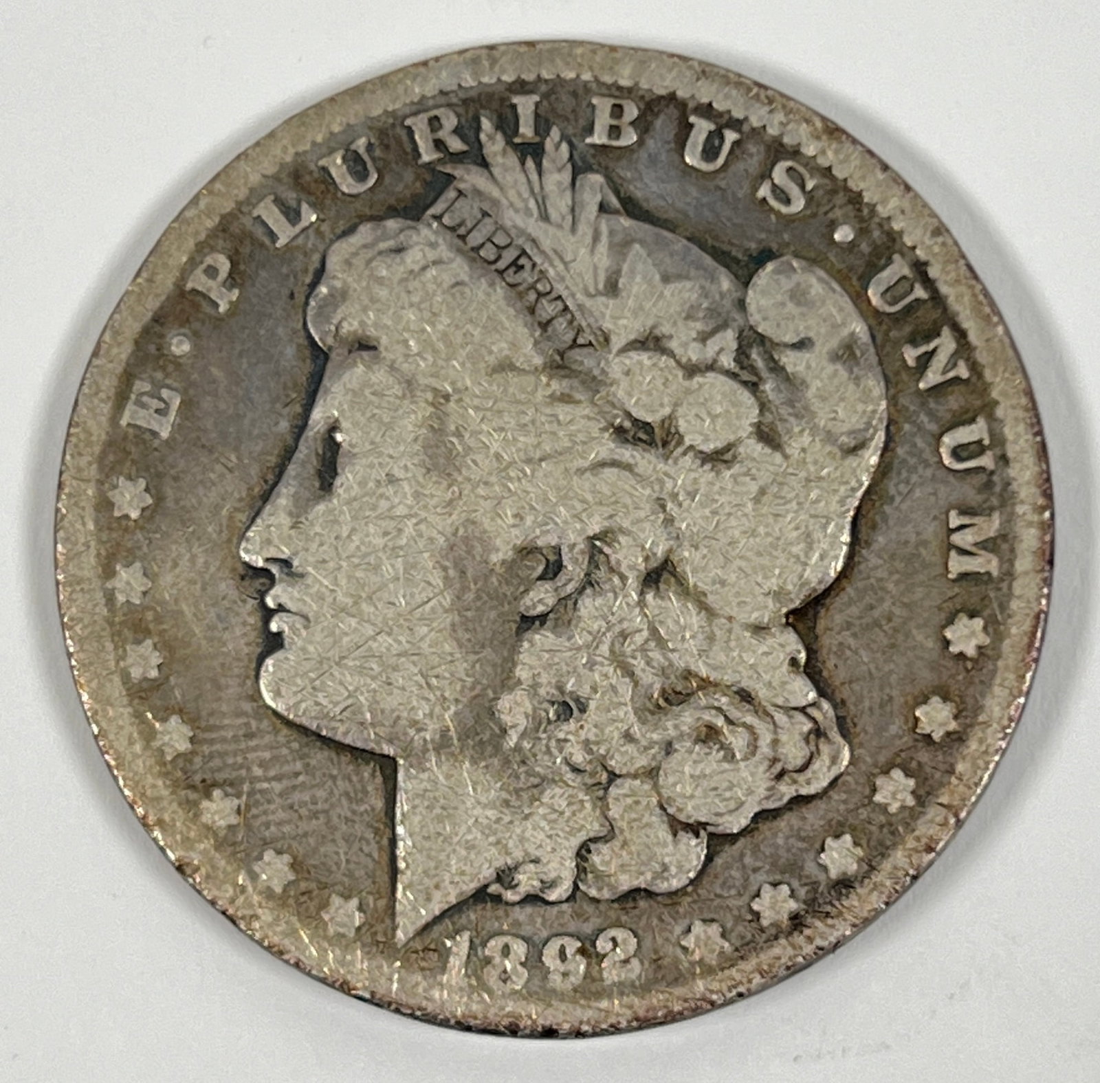 1892-CC MORGAN SILVER DOLLAR: CIRCULATED CARSON CITY SILVER DOLLAR