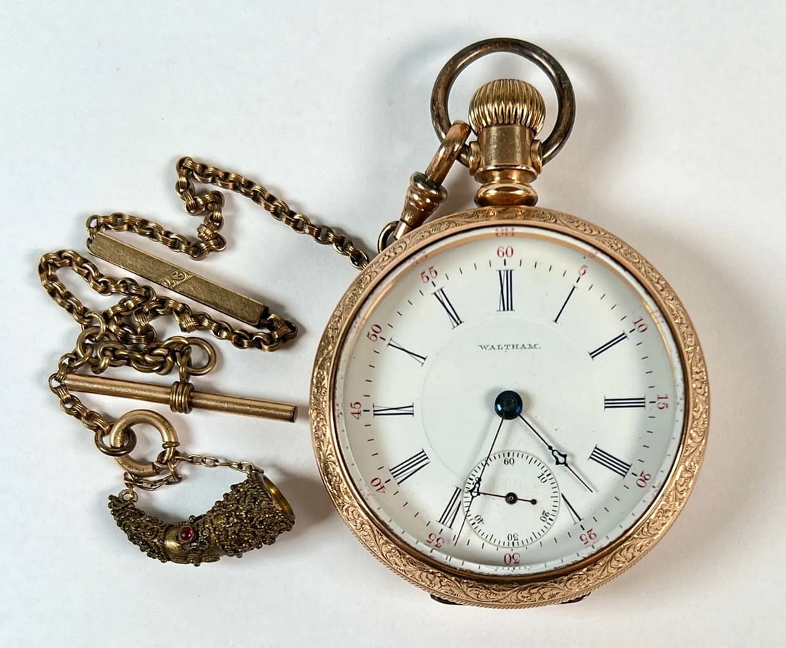 WALTHAM GILT POCKETWATCH (1 of 3)