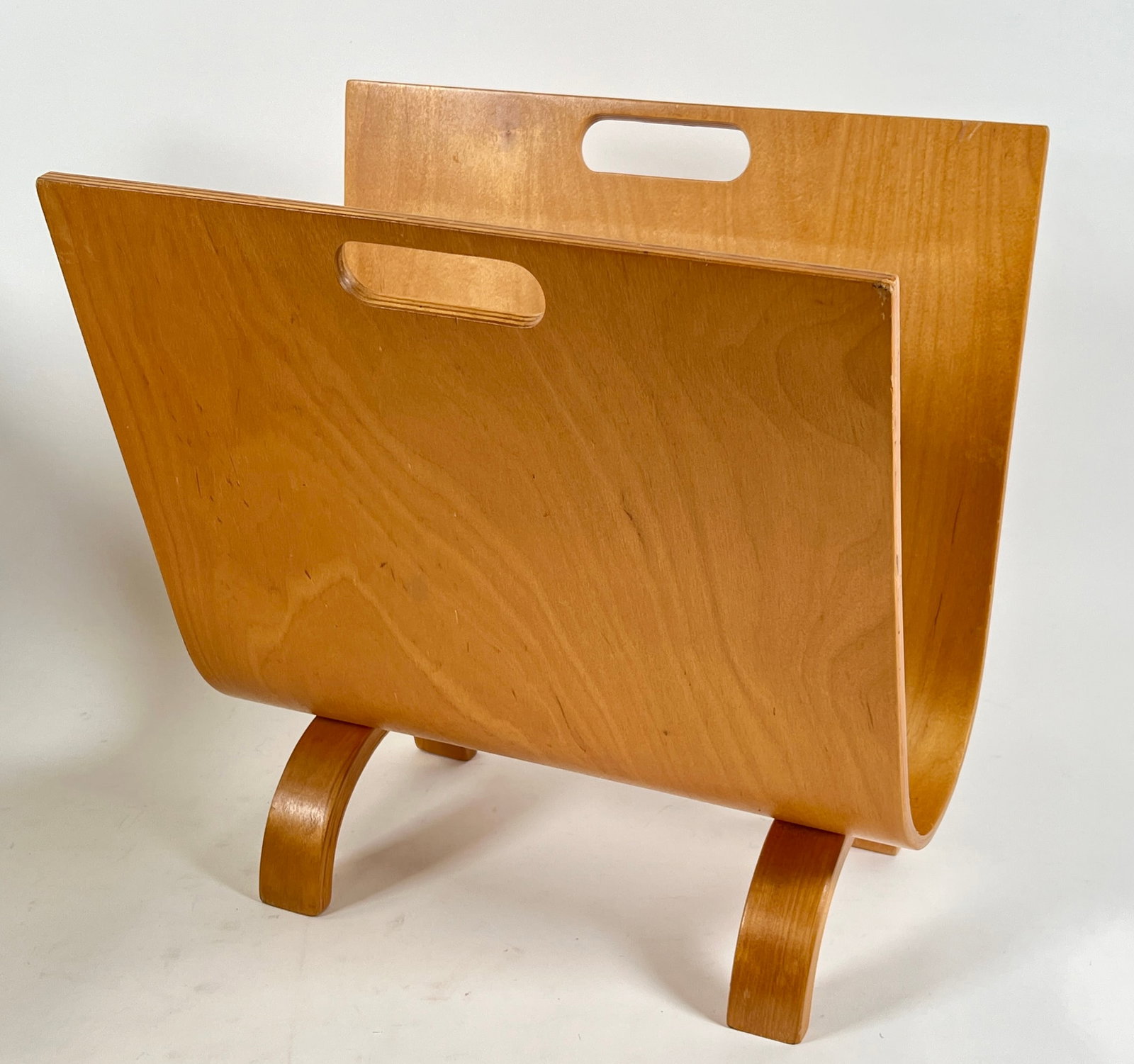 BENT-PLY MAGAZINE STAND: UNSIGNED. 16"X10.5"X16.25"