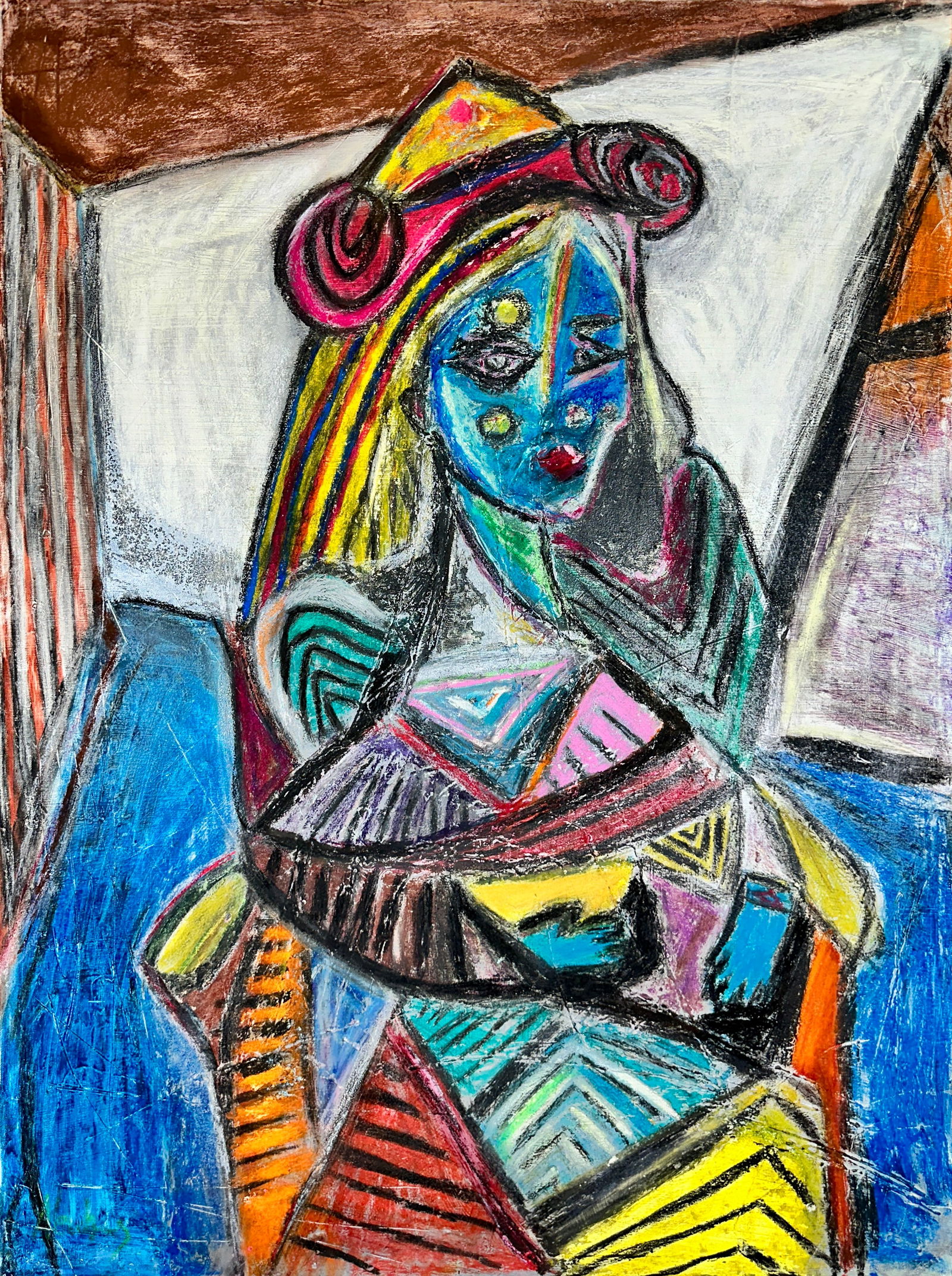 PICASSO-ESQUE SOFT PASTEL PAINTING (1 of 1)