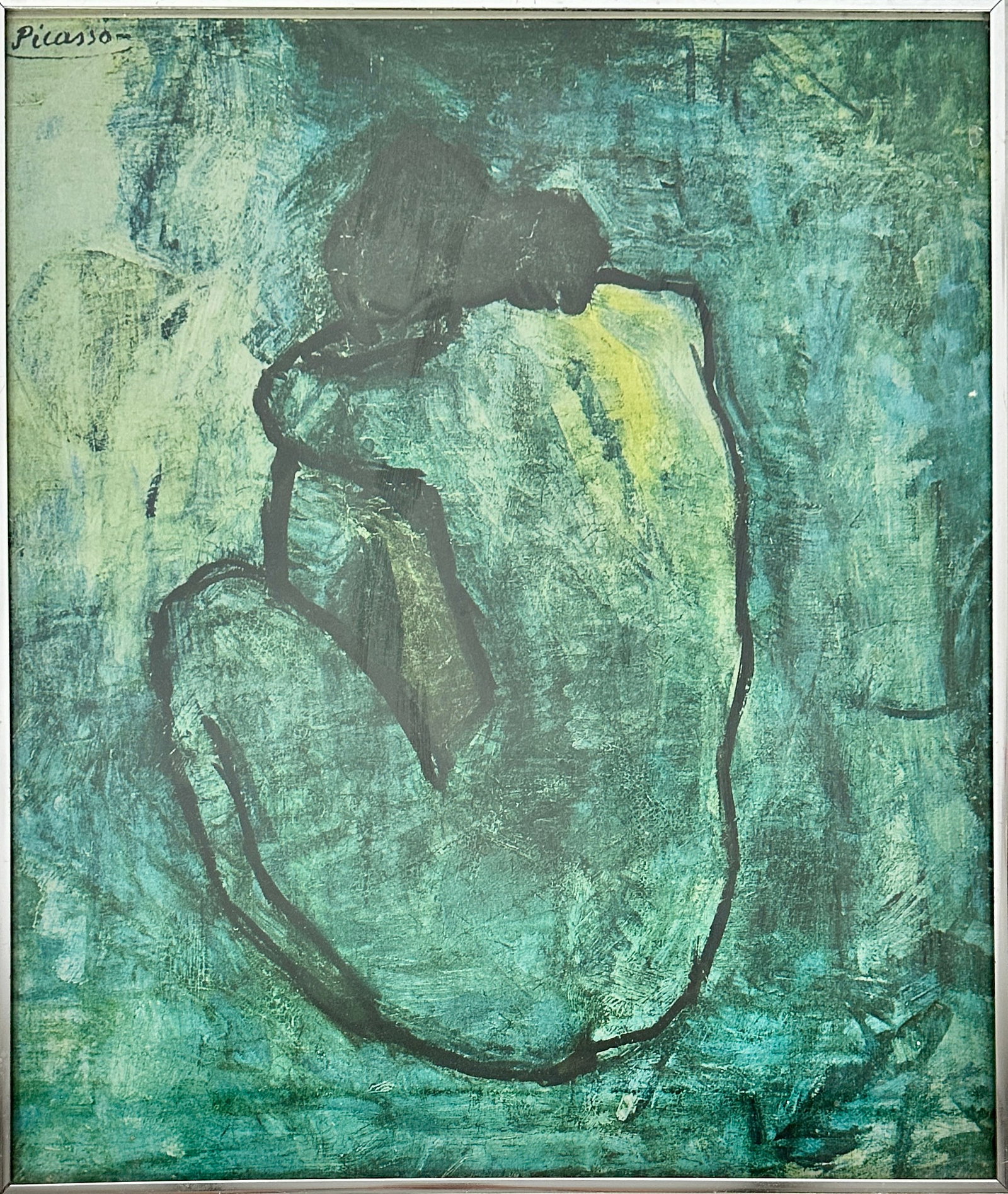 PICASSO BLUE NUDE PRINT: FRAMED, 18"X21"
