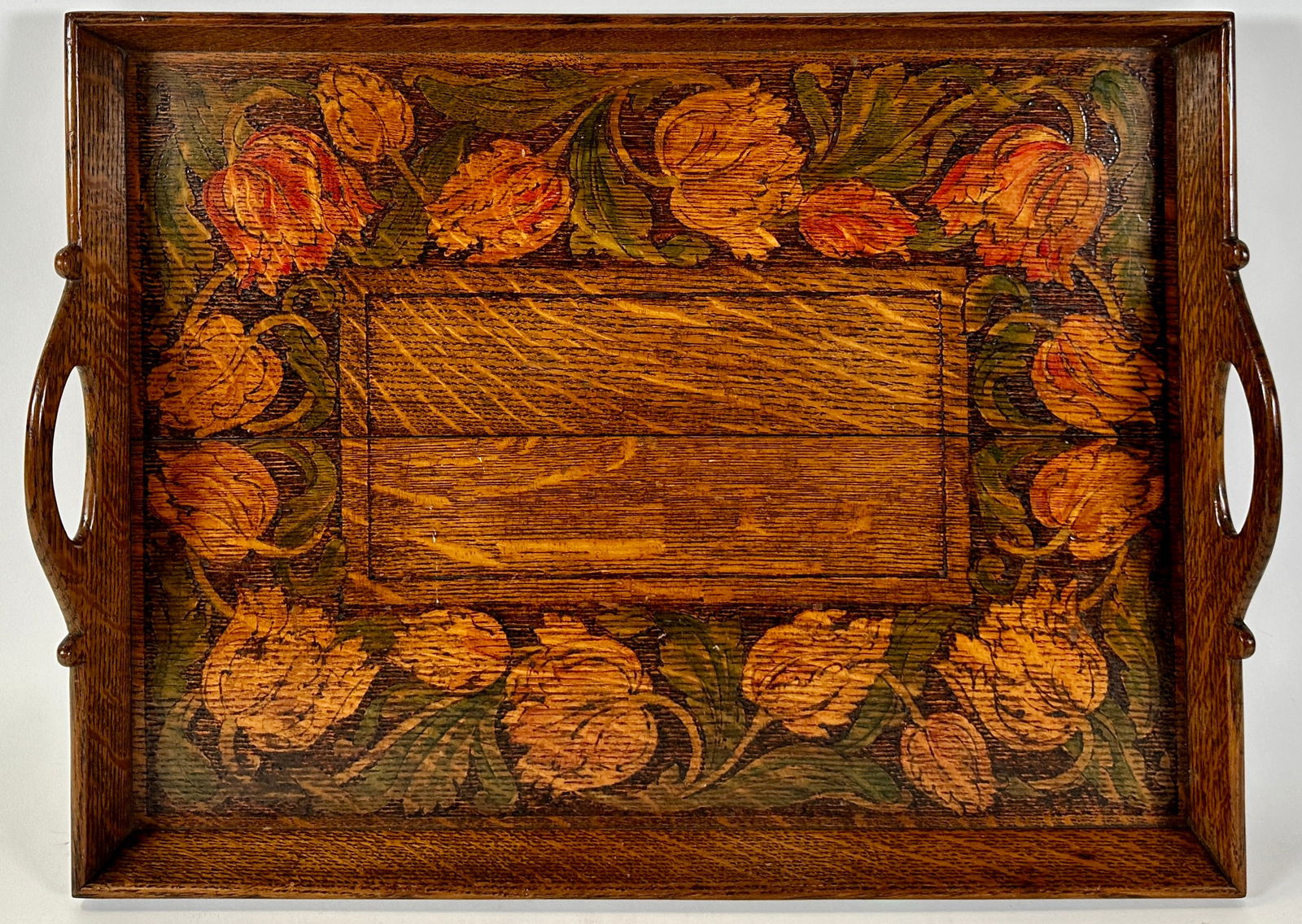 LARGE PYROGRAPHIC SERVING PLATTER (1 of 1)