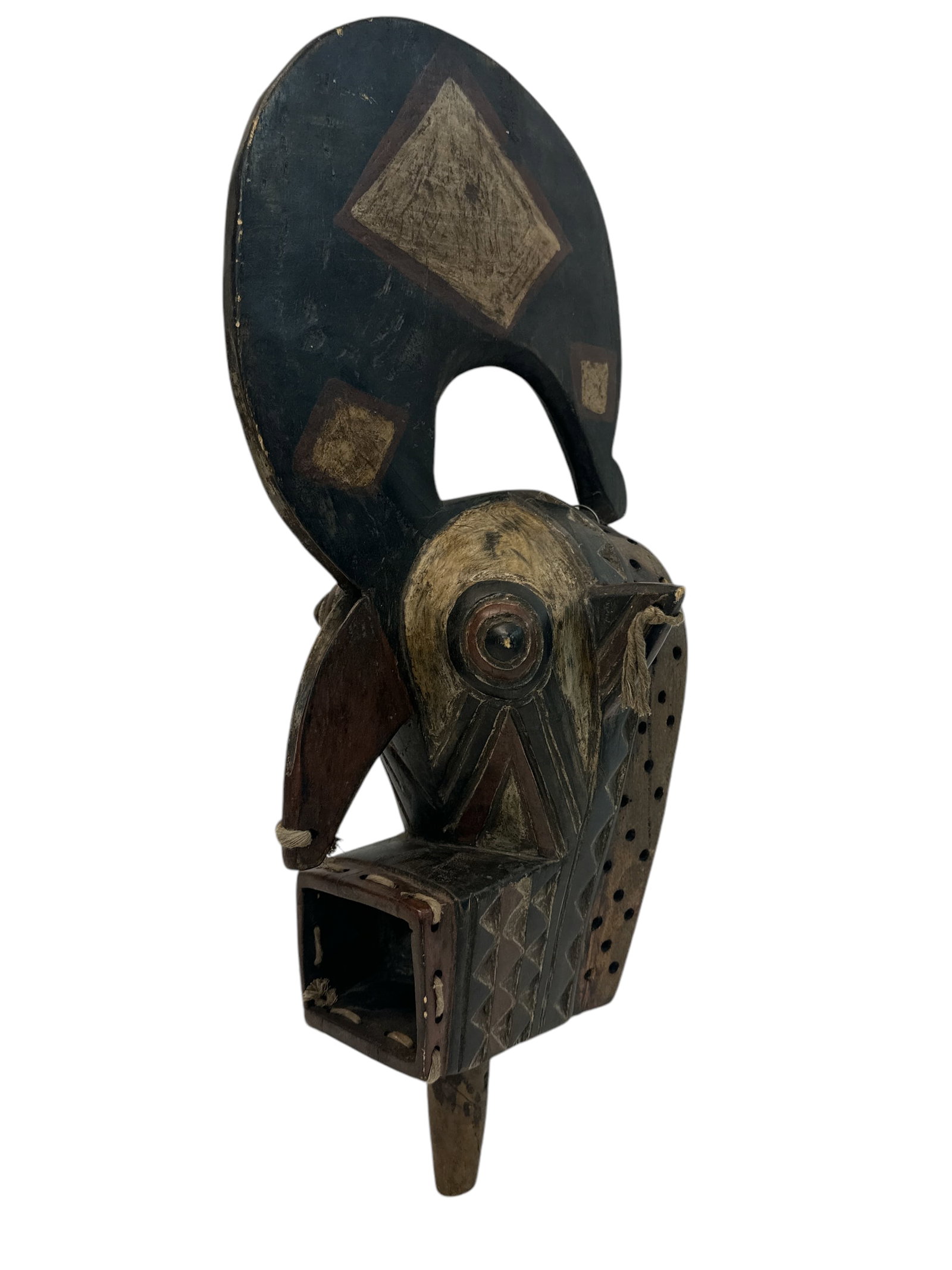 TRIBAL SONGU HELMET - TOTUM: CEREMONIAL WITH HANDLE - PEG. 24"