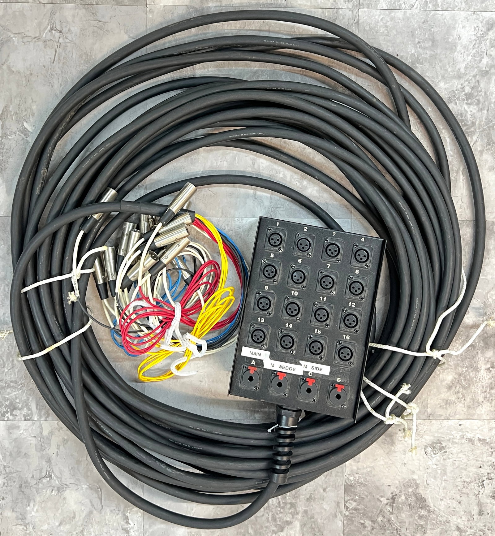 HORIZON STAGE SERIES SNAKE: 16 CHANNEL - 4 RETURN. APPROX. 80 FEET.
