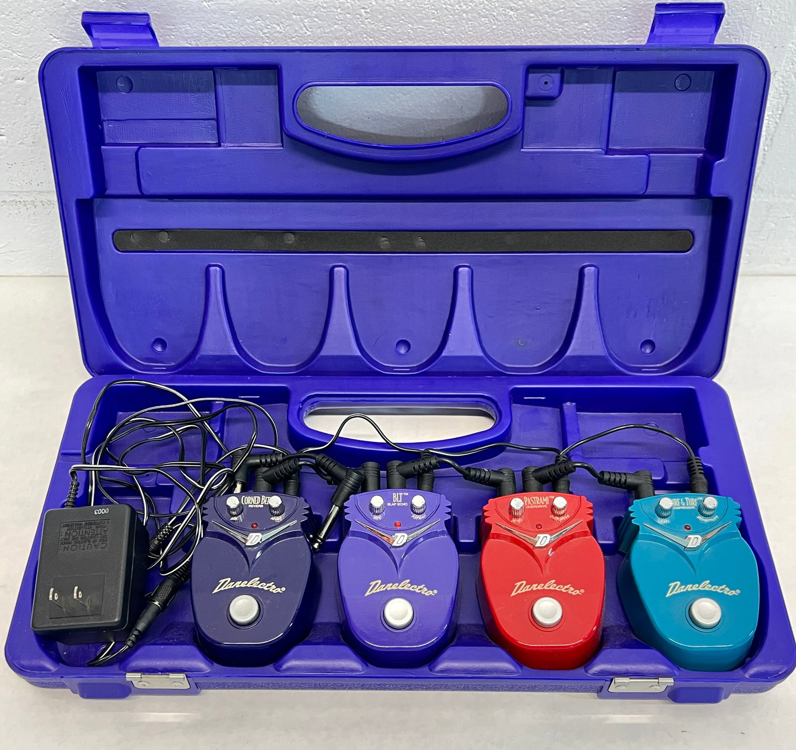 DANELECTRO PEDAL SET: CORNED BEEF, BLT, PASTRAMI, SURF & TURF, COOL CAT.