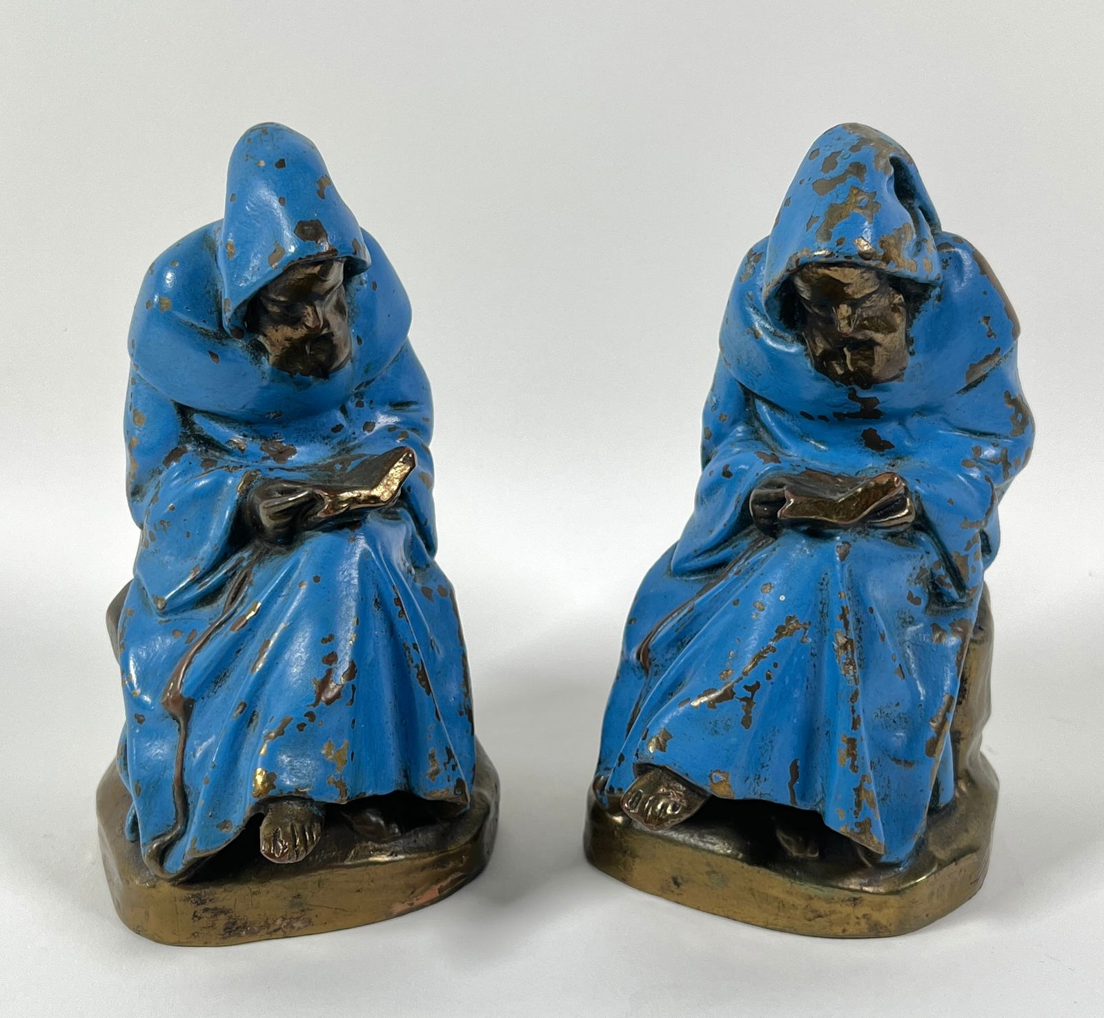 POMPEIAN BRONZE CO. BOOKENDS: 7.5"H