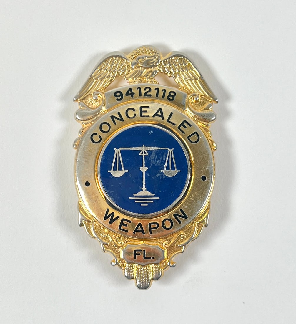 FLORIDA CONCEALED WEAPON BADGE: CLIP BACK