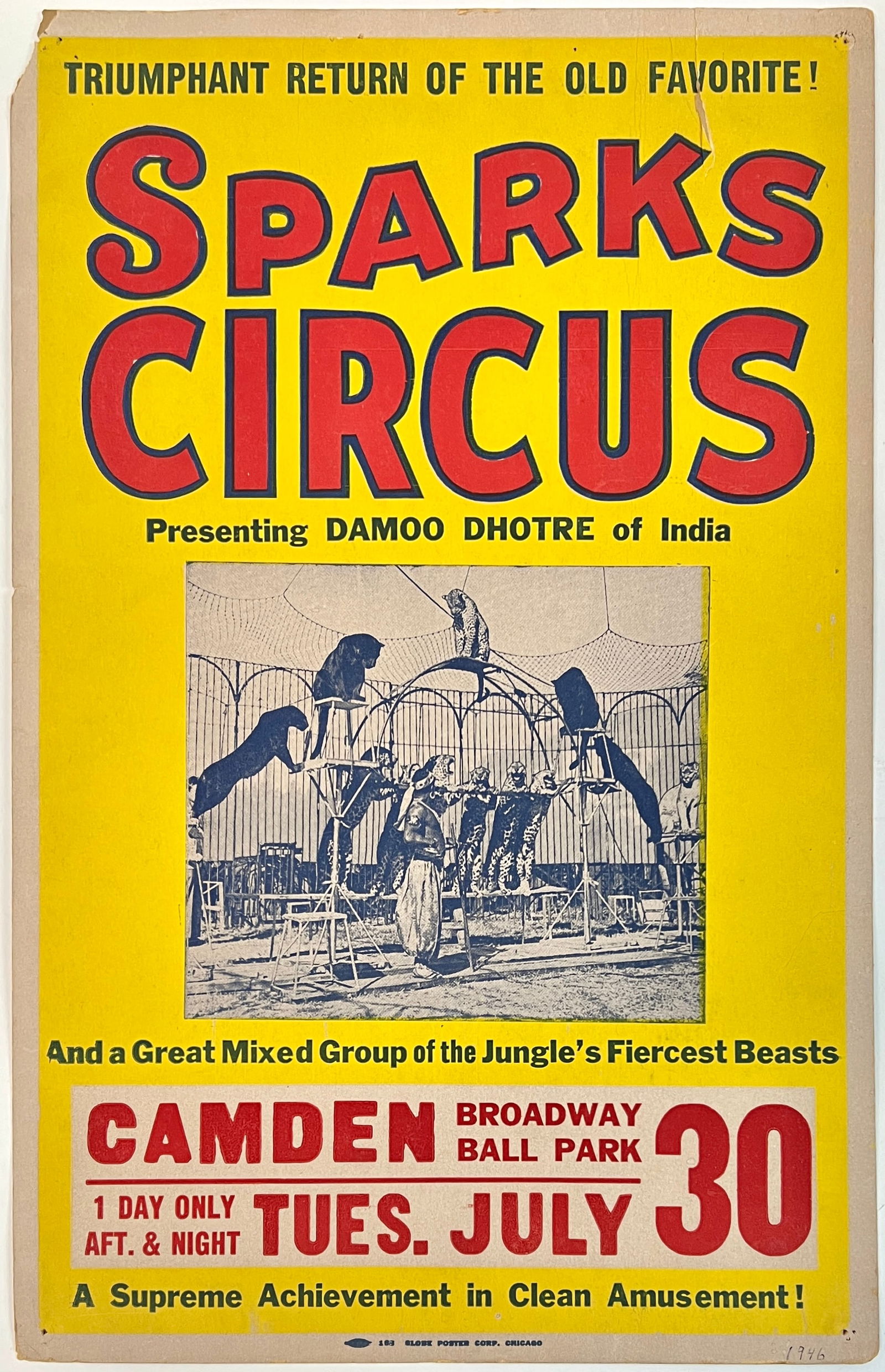 SPARKS CIRCUS WINDOW CARD (1 of 1)