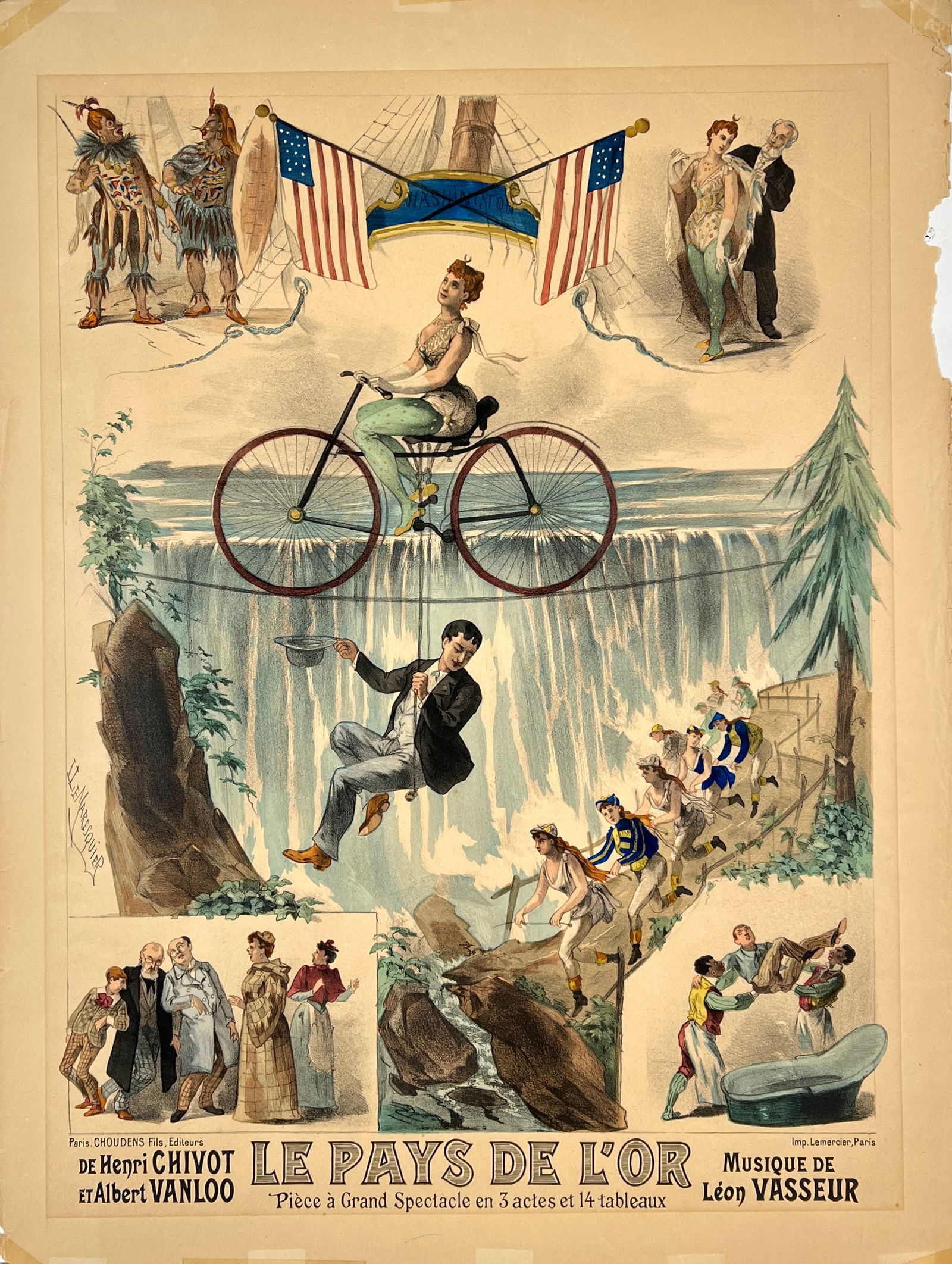 LE PAYS DE L'OR PARIS - BICYCLE WIRE ACT POSTER (1 of 1)