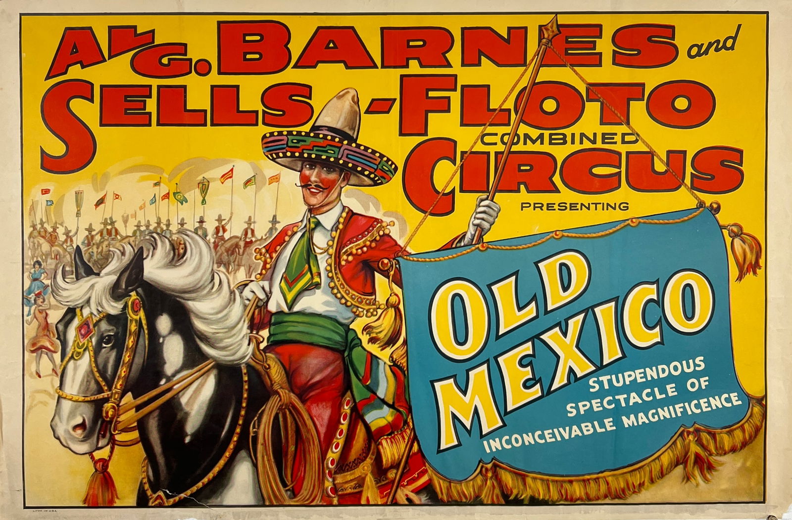 AL G. BARNES SELLS-FLOTO COMBINED CIRCUS POSTER (1 of 1)