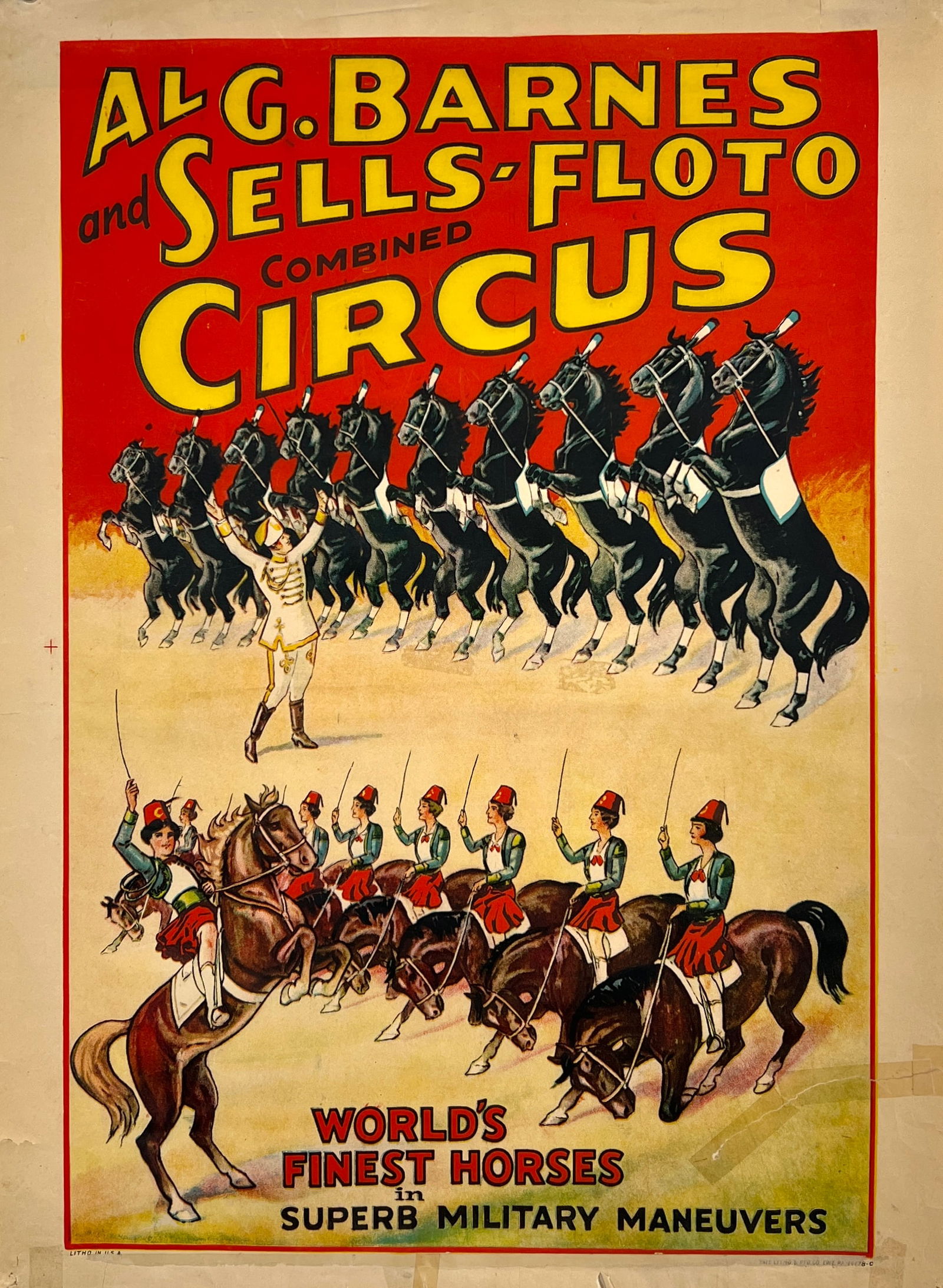 AL G. BARNES SELLS-FLOTO COMBINED CIRCUS POSTER (1 of 1)