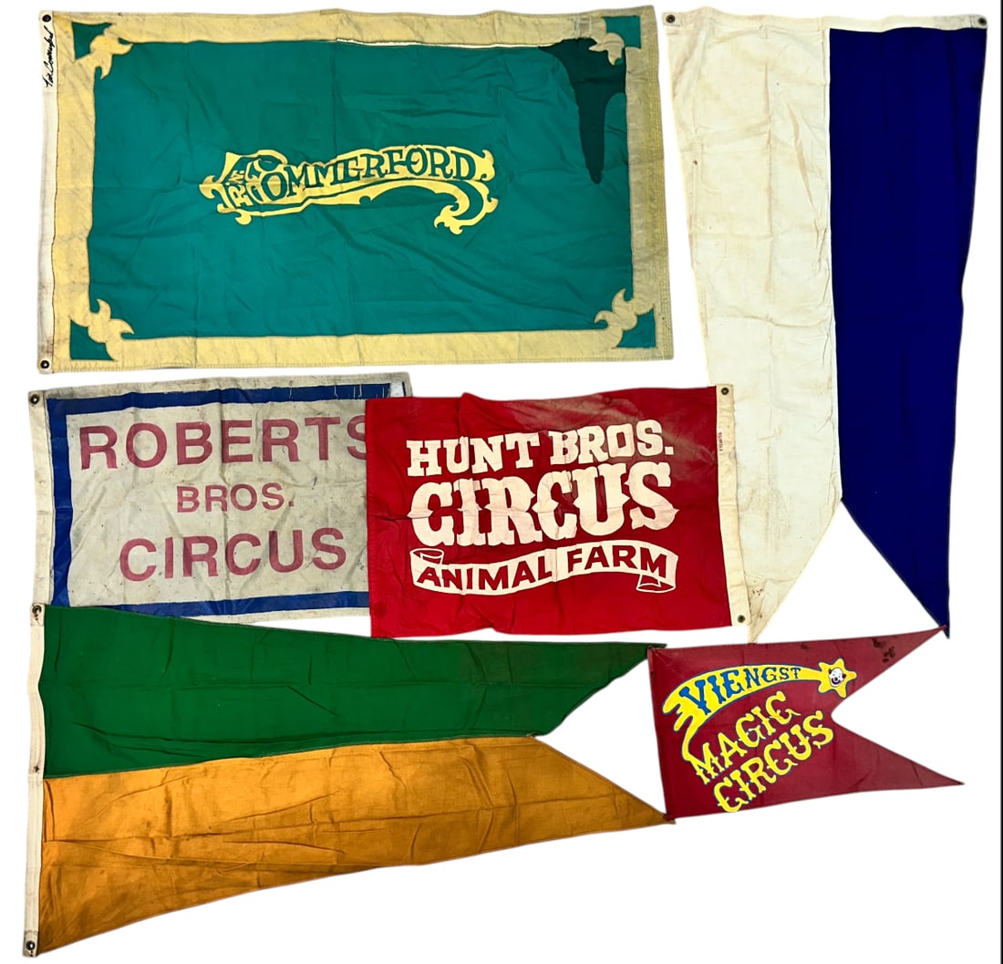 GROUPING OF CIRCUS TENT FLAGS (1 of 1)