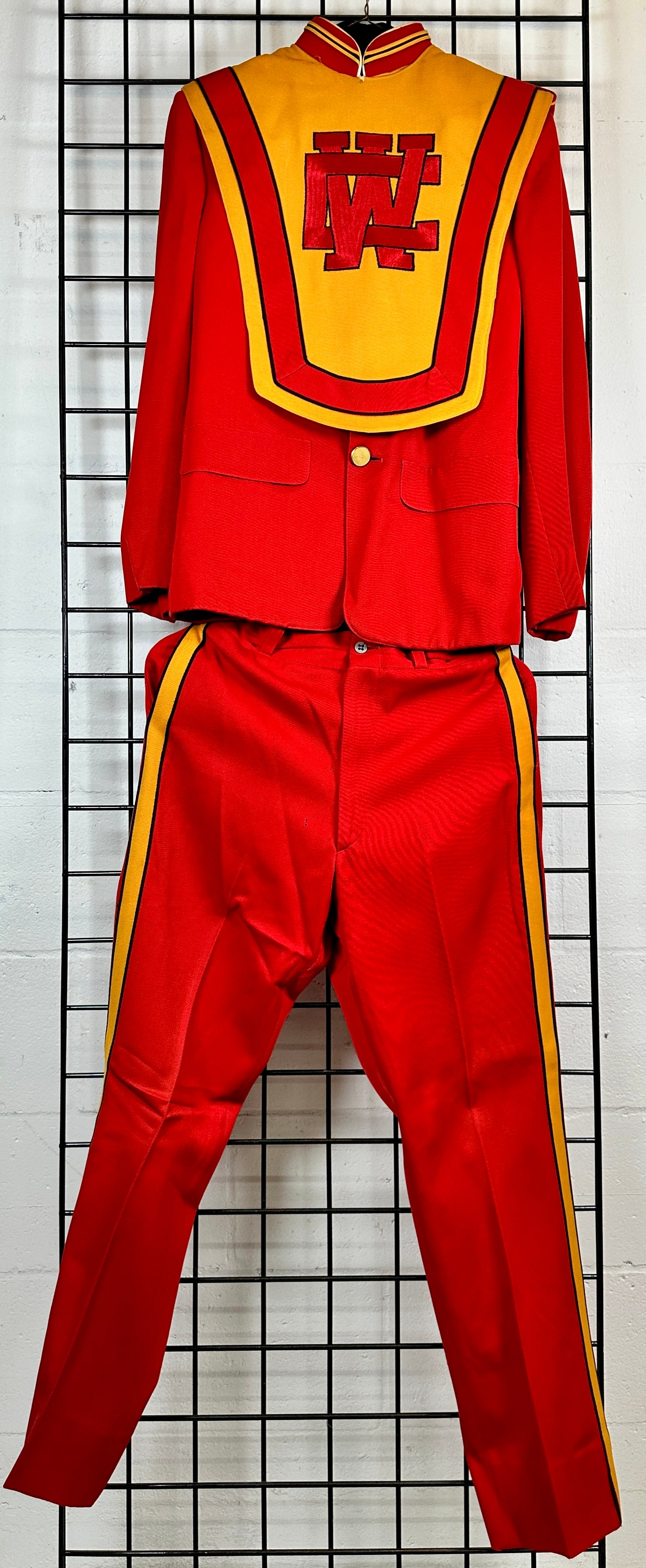 CIRCUS BAND MUSICIAN'S WARDROBE: PANTS WITH JACKET WITH CW LOGO. ROBERT F. HOUSTON COLLECTION.