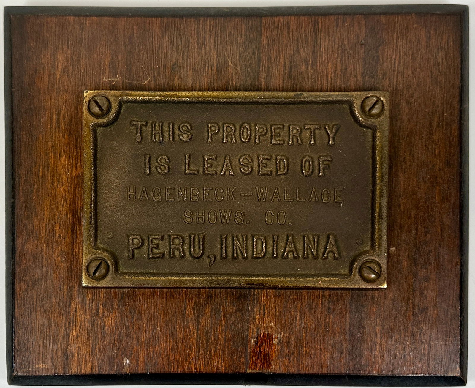 HAGENBECK WALLACE CIRCUS PLAQUE (1 of 1)