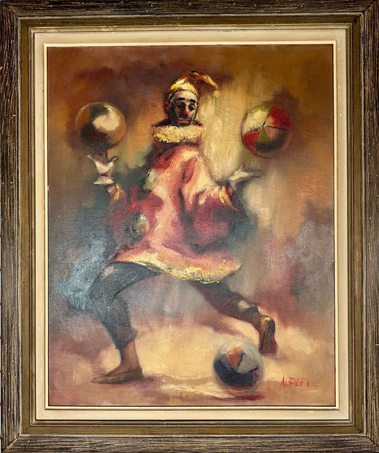 O/C PAINTING OF CLOWN BY ALFIERI (1 of 1)