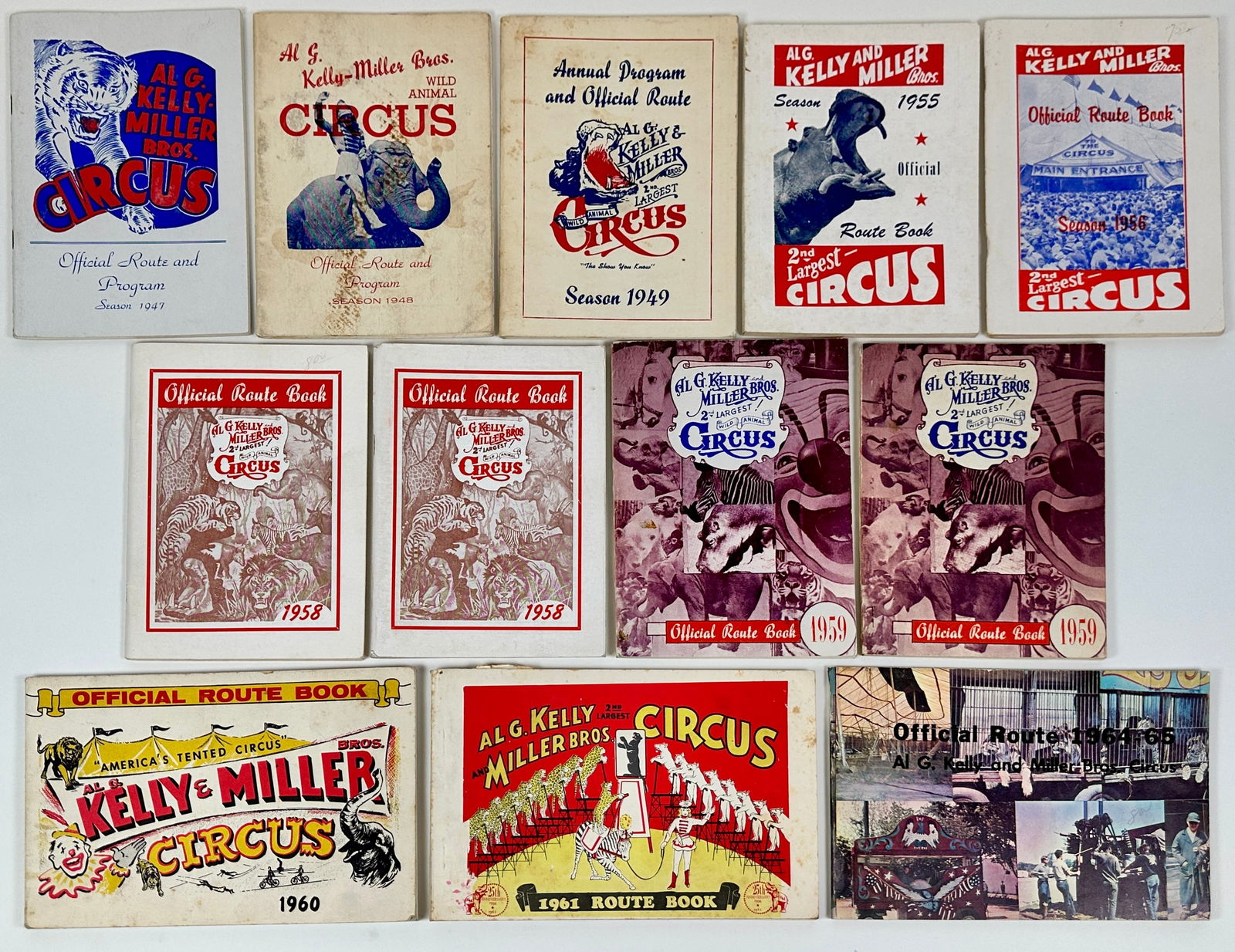 AL G. KELLY MILLER BROS CIRCUS ROUTE BOOKS (1 of 4)
